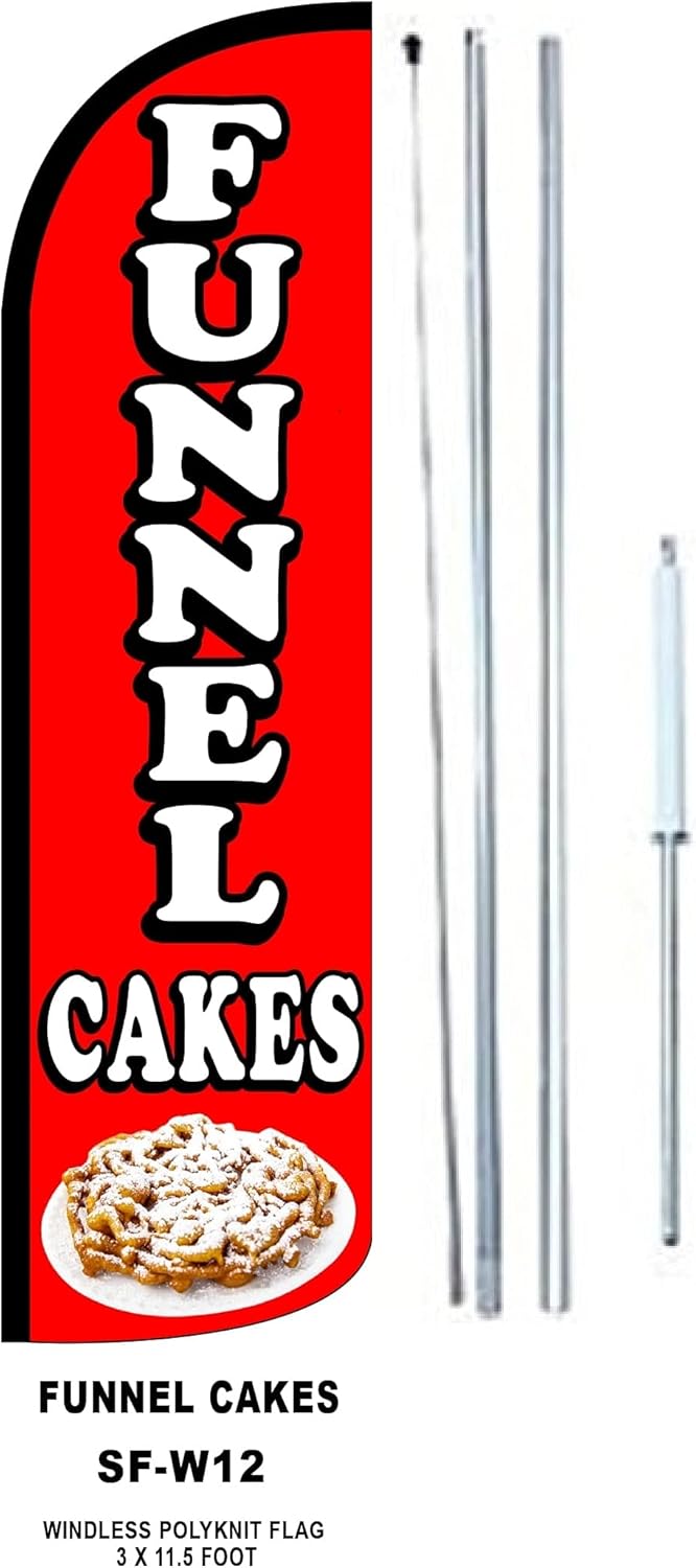 Funnel Cakes Flag With Complete Hybrid Pole set pack of 1
