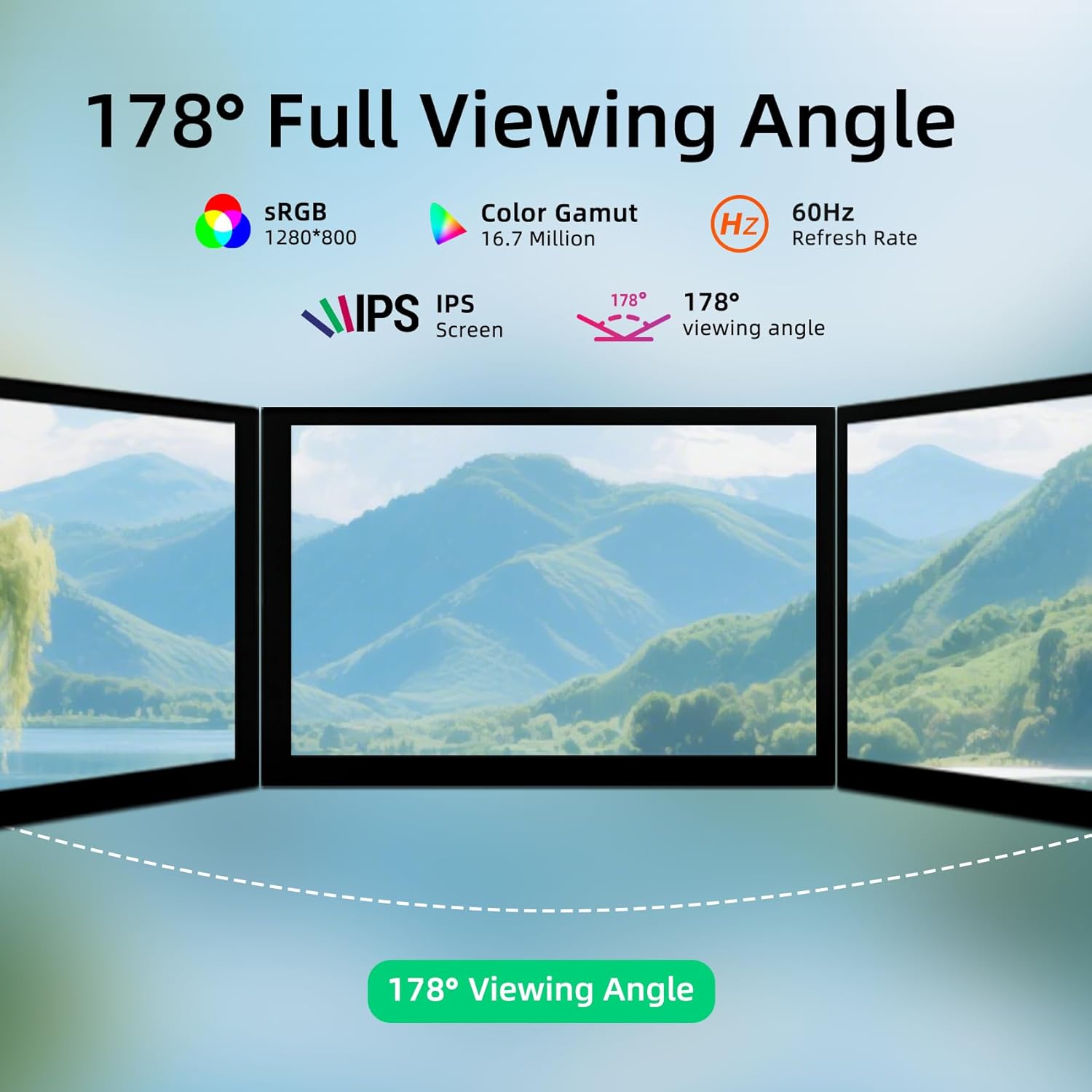 8 inch Touchscreen Mini Monitor, 1280 X 800 HDMI Small Portable Monitor IPS LCD Display for Laptop Raspberry Pi Game Consoles