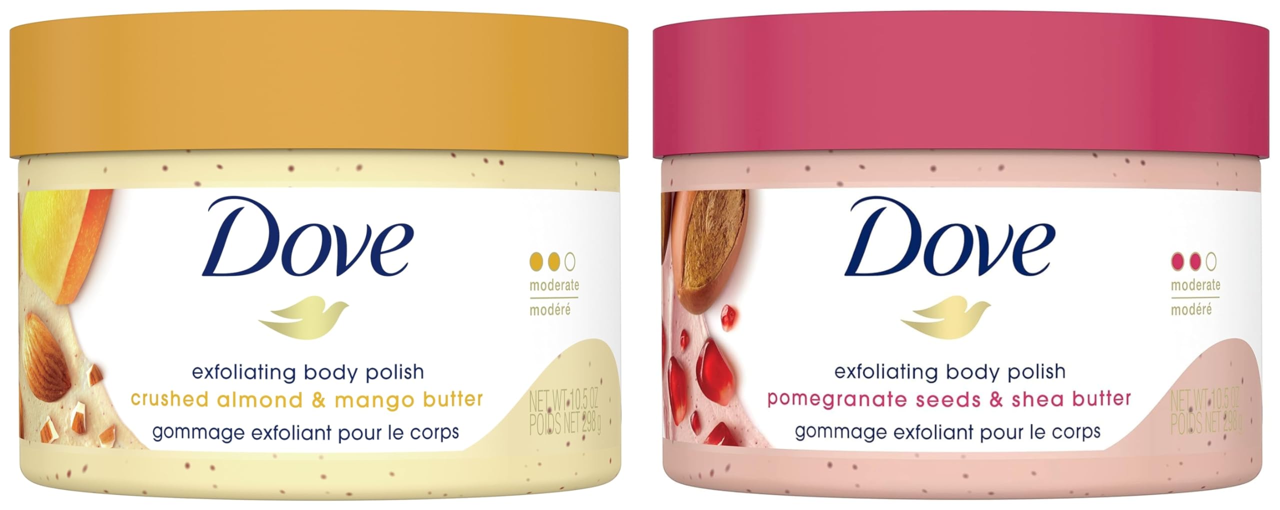 Dove Body Polish Exfoliating Scrub, Moisturizing Shea Butter and Pomegranate Seeds | Nourishes & Conditions Soft Skin | Sulphate Free, 298gm & Dove Exfoliating Body Polish Scrub For Dry Skin 298g-image-18