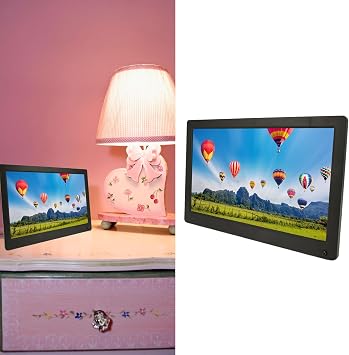 Digital Photo Frame, 15.6 Inch Photo Frame, 16:9 1920x1080 Screen Electronic Wood Frame Support Video Sound Picture Photo Sharing Digital Photo Frame Slideshow Black
