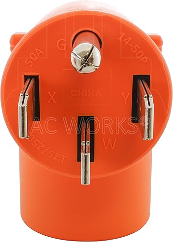 Miniatura 3 de AC WORKS [AD1450L1430] Adaptador de salida de rango/RV/generador de 4 clavijas 14-50P enchufe a 4 clavijas 30Amp bloqueo L14-30R adaptador