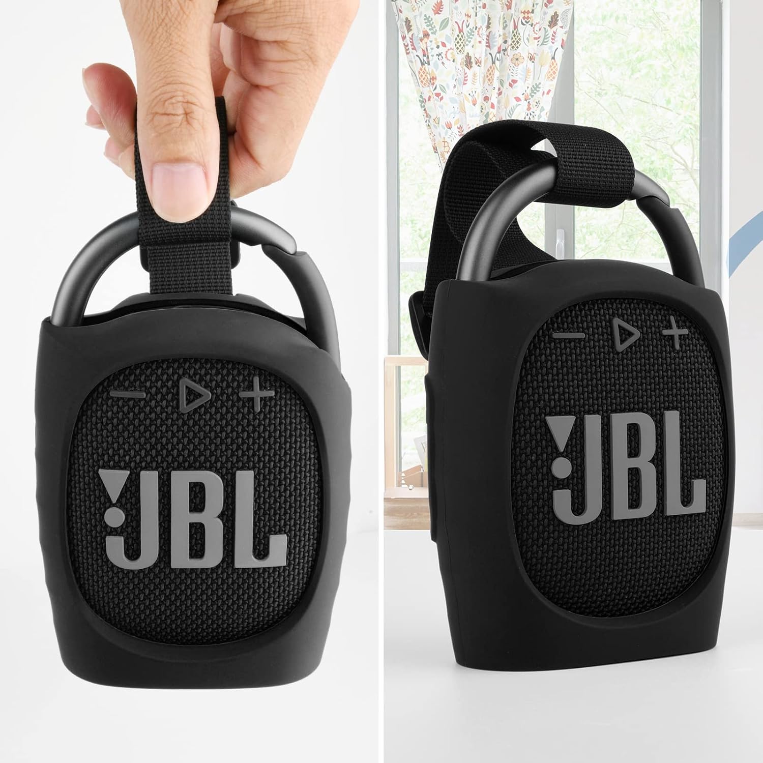 TXEsign Silicone Protective Carrying Case Compatible with JBL Clip 4 - Portable Mini Speaker Carrying Stand Up Cover Pouch for JBL Clip 4 (Black) - Image 5