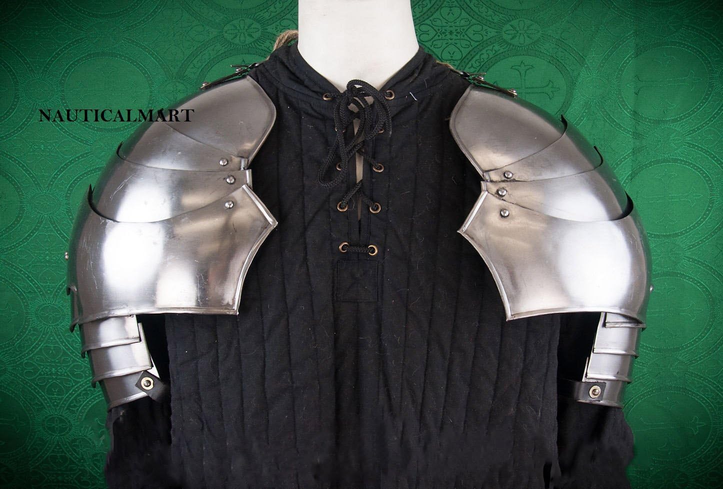 Steel Knight Pauldron Medieval Shoulder Armor LARP Pair Halloween Costume
