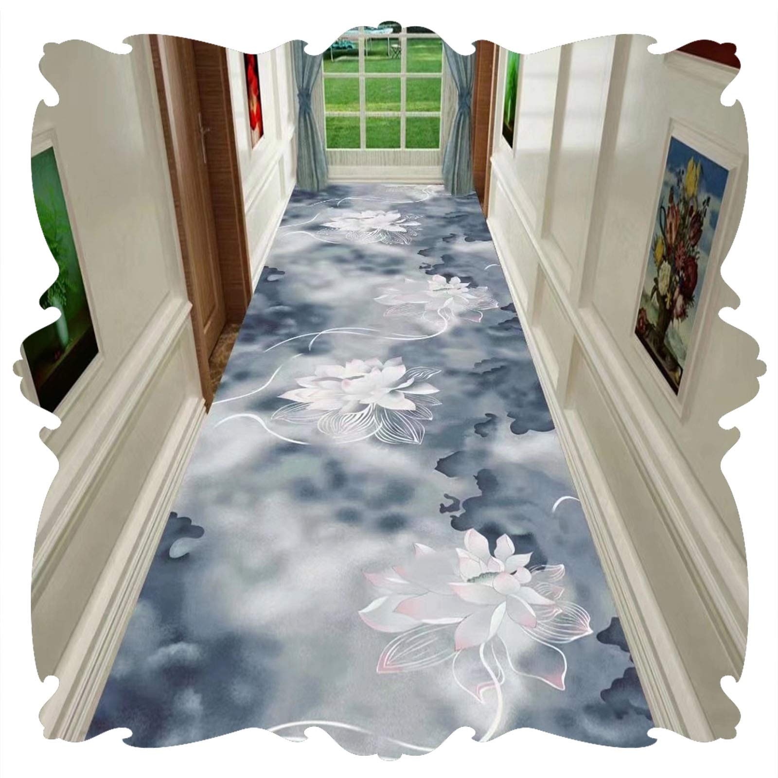 Alfombras de pasillo largo ZRUYI antideslizantes lavables de 0.6x4m para entrada de casa