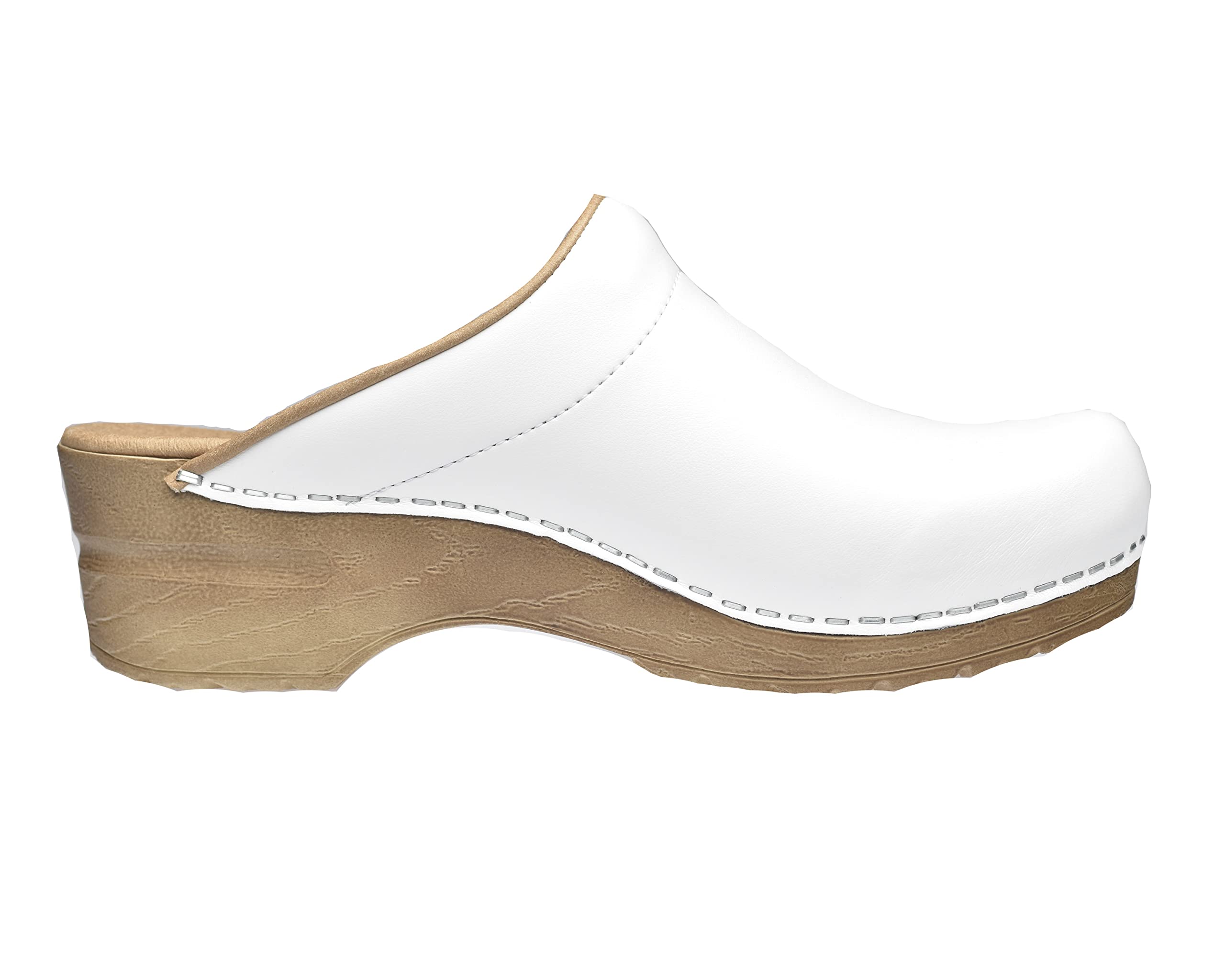 Sanita | Sandra offener Clog | Original handgemacht | Flexible Leder-Clogs für Damen | Anatomisch geformtes Fußbett mit weichem Schaum
