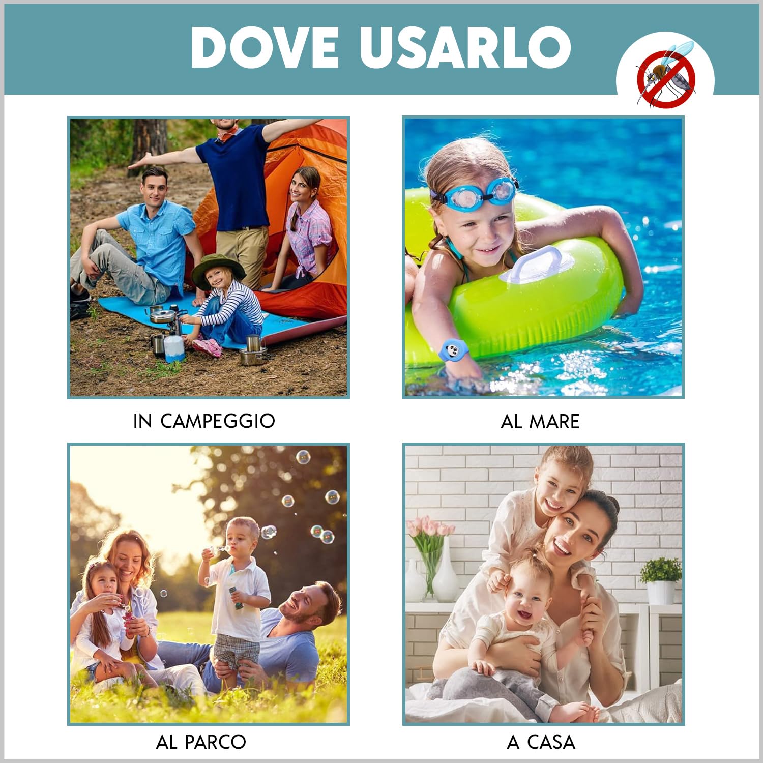 SO GOODS braccialetto antizanzare bambini (confezione da 2), antizanzare bambini con animali, 2 diversi animali, naturale, realizzato con citronella (Gatto & Dino)