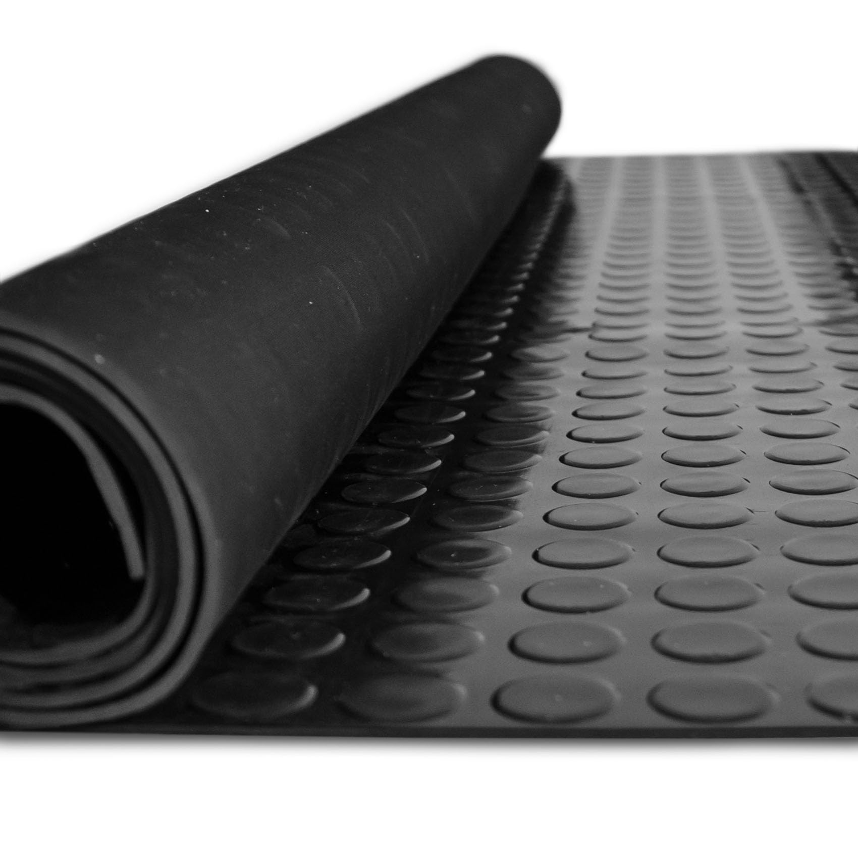ANRO Gummimatte Schutzmatte Noppenmatte Bodenmatte mit Noppen Gummiläufer 120cm Breit 3mm stark Schwarz 120 x 120cm