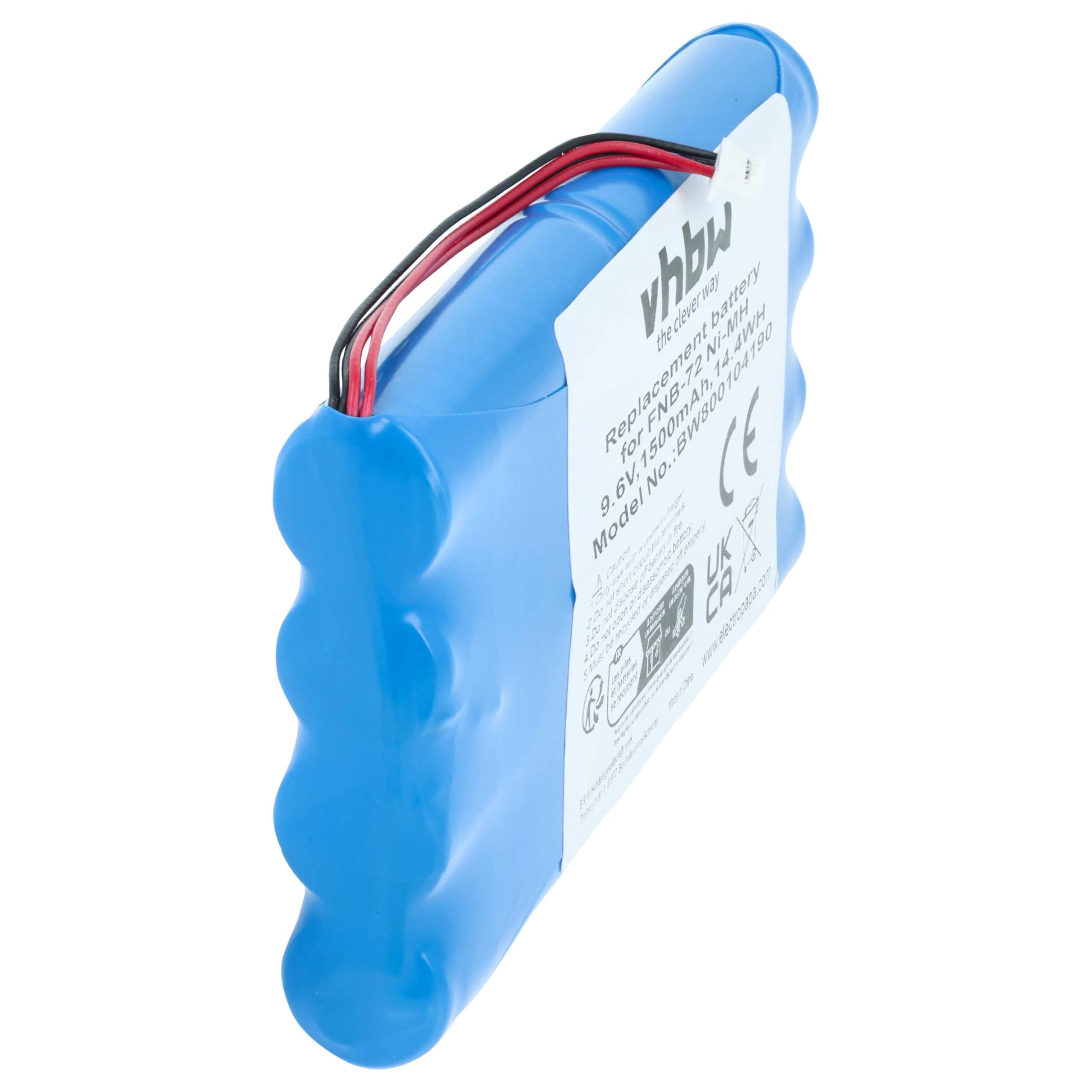 vhbw batteria compatibile con Yaesu FT817, FT-817ND, FT-817 radio (1500mAh, 9,6V, NiMH)