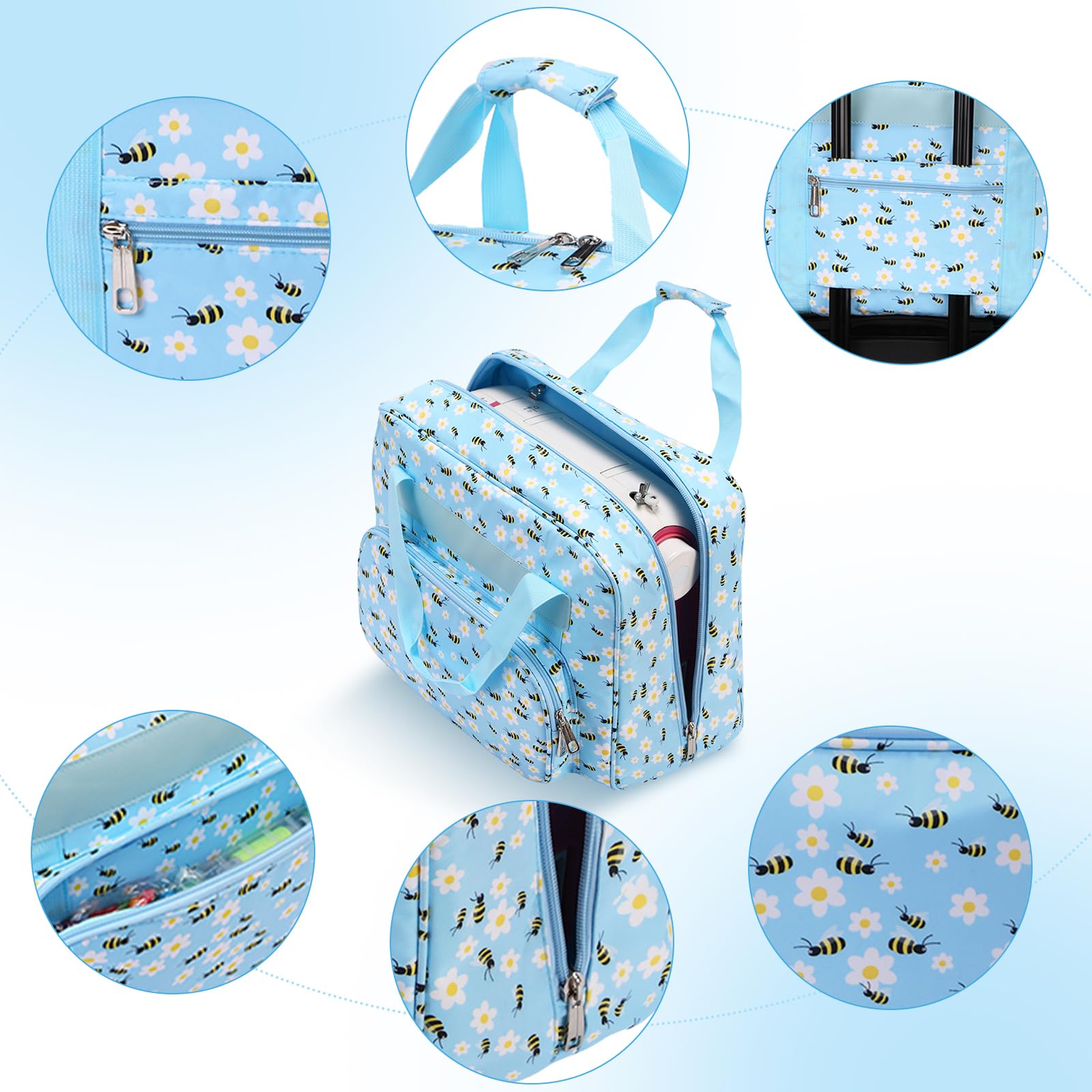 Bolsa de Transporte Universal para máquina de Coser, con Bolsa y asa, portátil para Colgar pequeñas máquinas de Coser, Abeja Azul, Fórmula