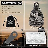 Vista 6 de Dream Apparel Campanas de motocicleta para motociclistas, accesorios de campanas pesadas y llavero para la suerte