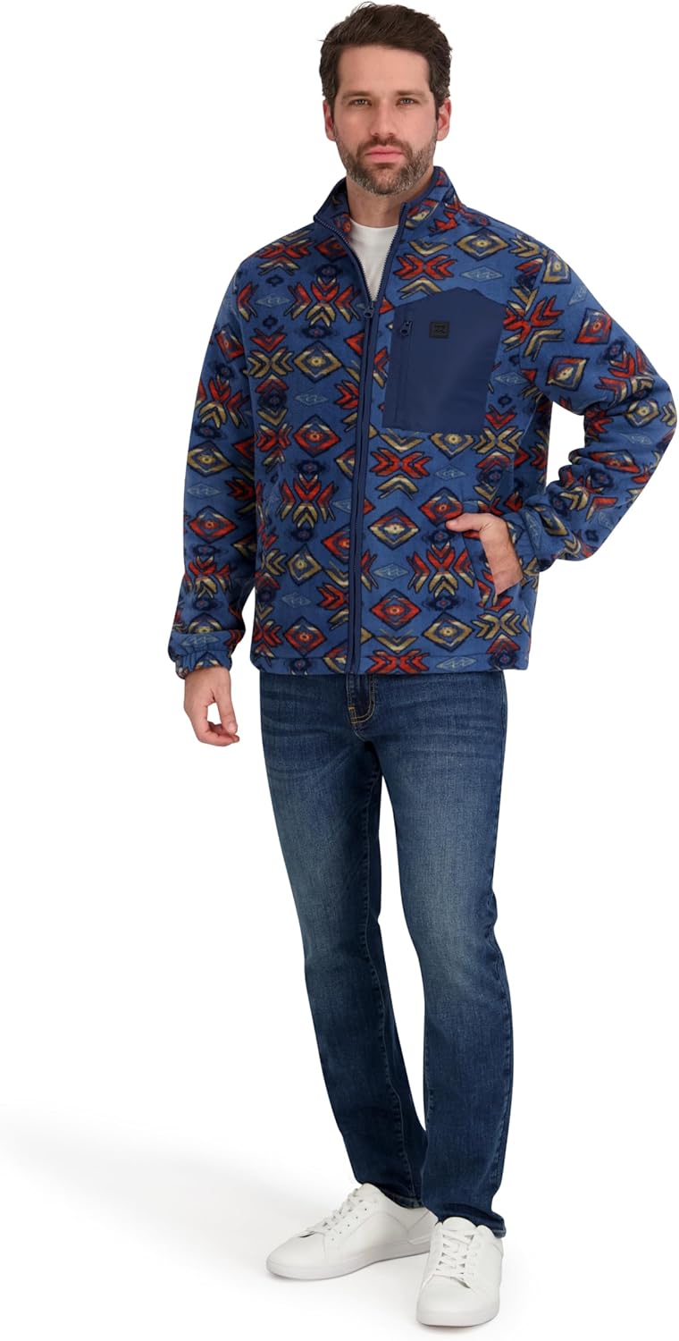 Billabong mens Sherpa Bonded Polar Fleece Aztec Print Jacket - Image 4