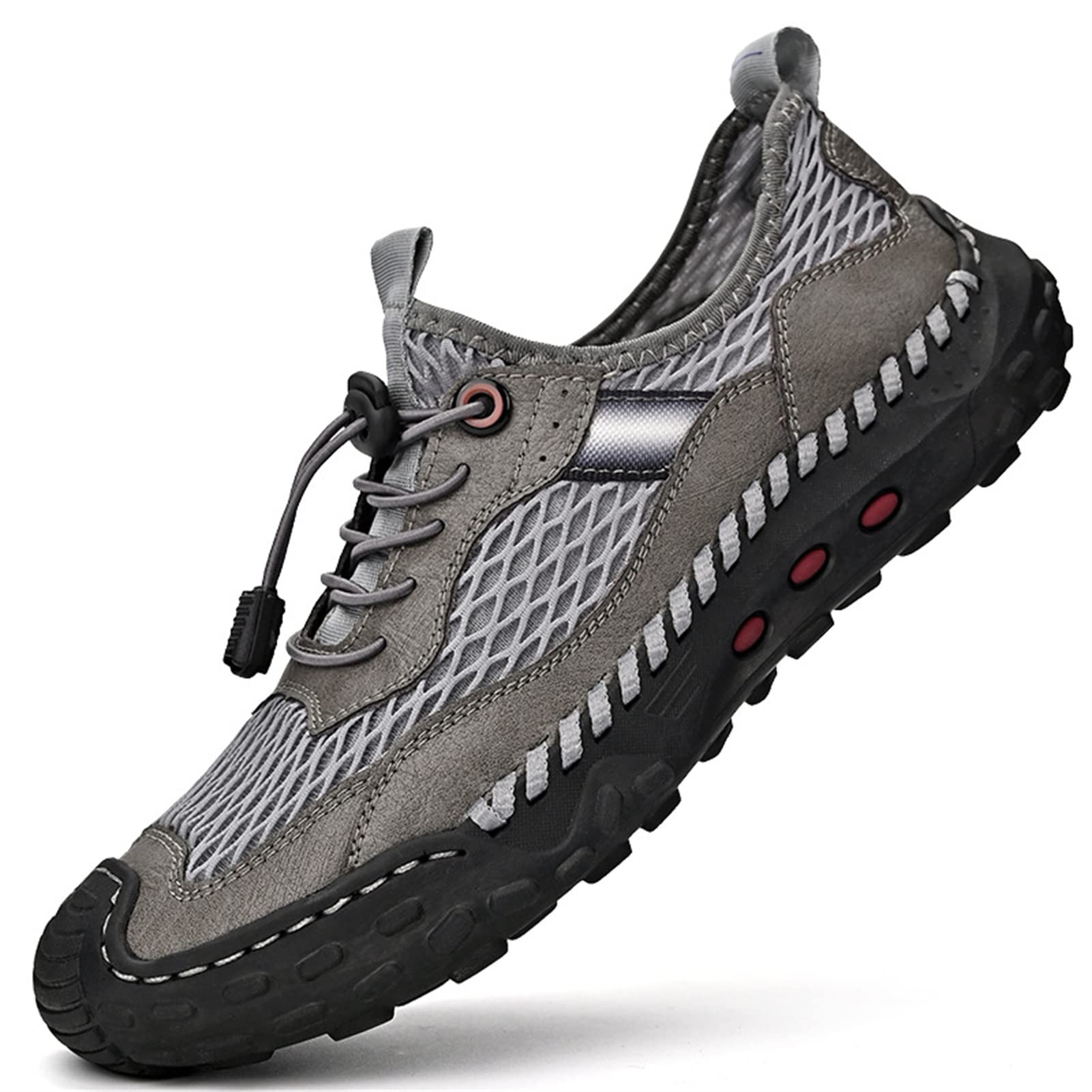 Harssidanzar Sandales Hommes Cuir Véritable Bout Fermé - Randonnée Été Imperméables KM226