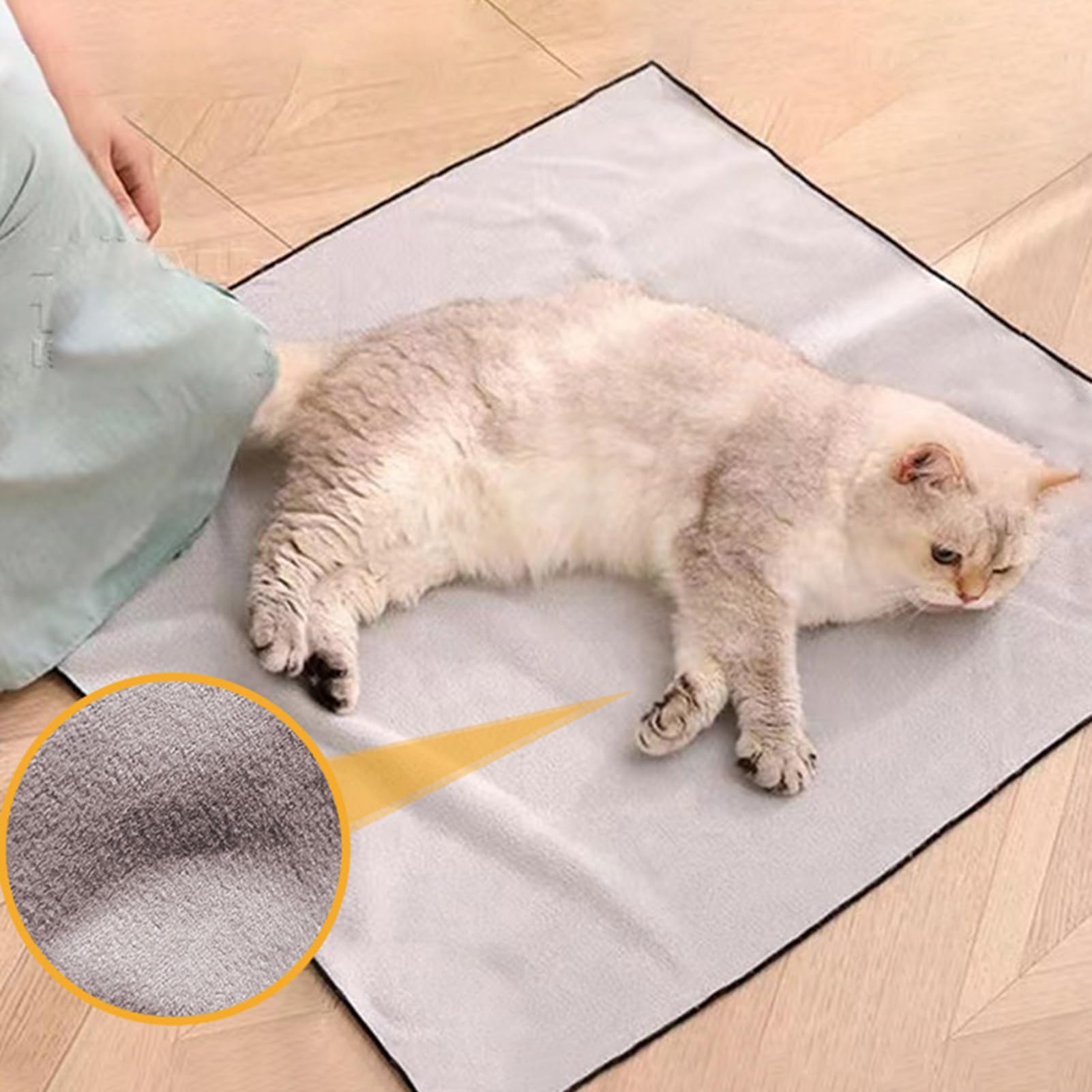 Couverture en tissu pour chat - Réglable - Anti-rayures - Feuille d'enterrement adhésive - Bains de bain pour chat - Doux - Résistant aux morsures - Pour un repos calme