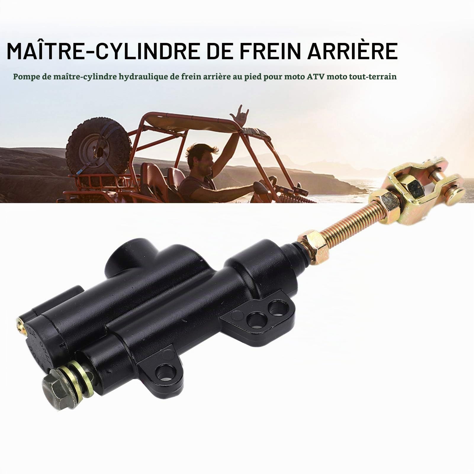 Cylindre de Frein Arrière pour Moto ATV Dirt Bike, Maître-cylindre de Frein Arrière renforcé Pompe de Maître-cylindre Hydraulique de Frein à Pied Arrière de Moto avec Conception