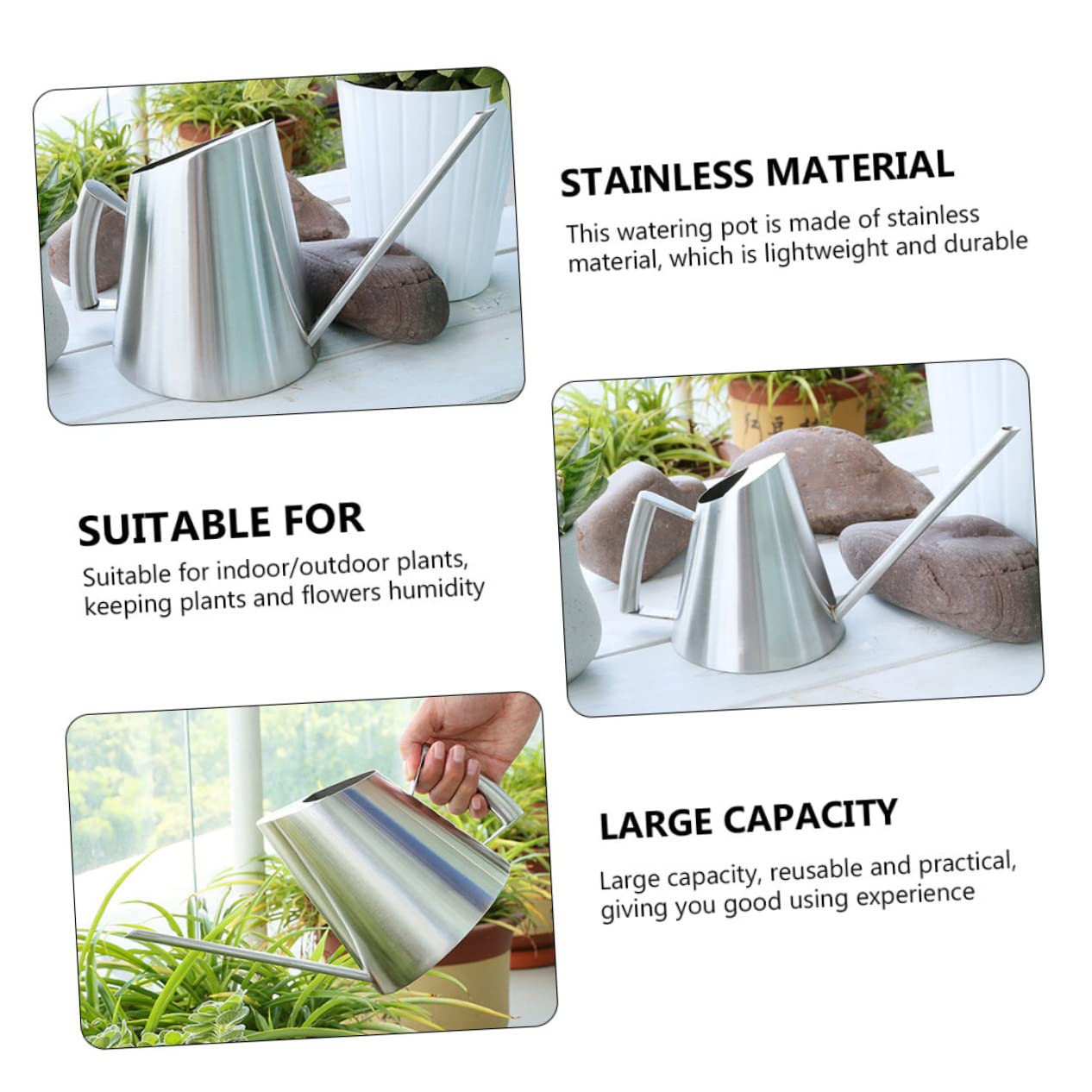 Toddmomy 2piezas Regadera De Inoxidable para De Interior y Exterior Rociador De Jardín y para Mantener La De Flores y