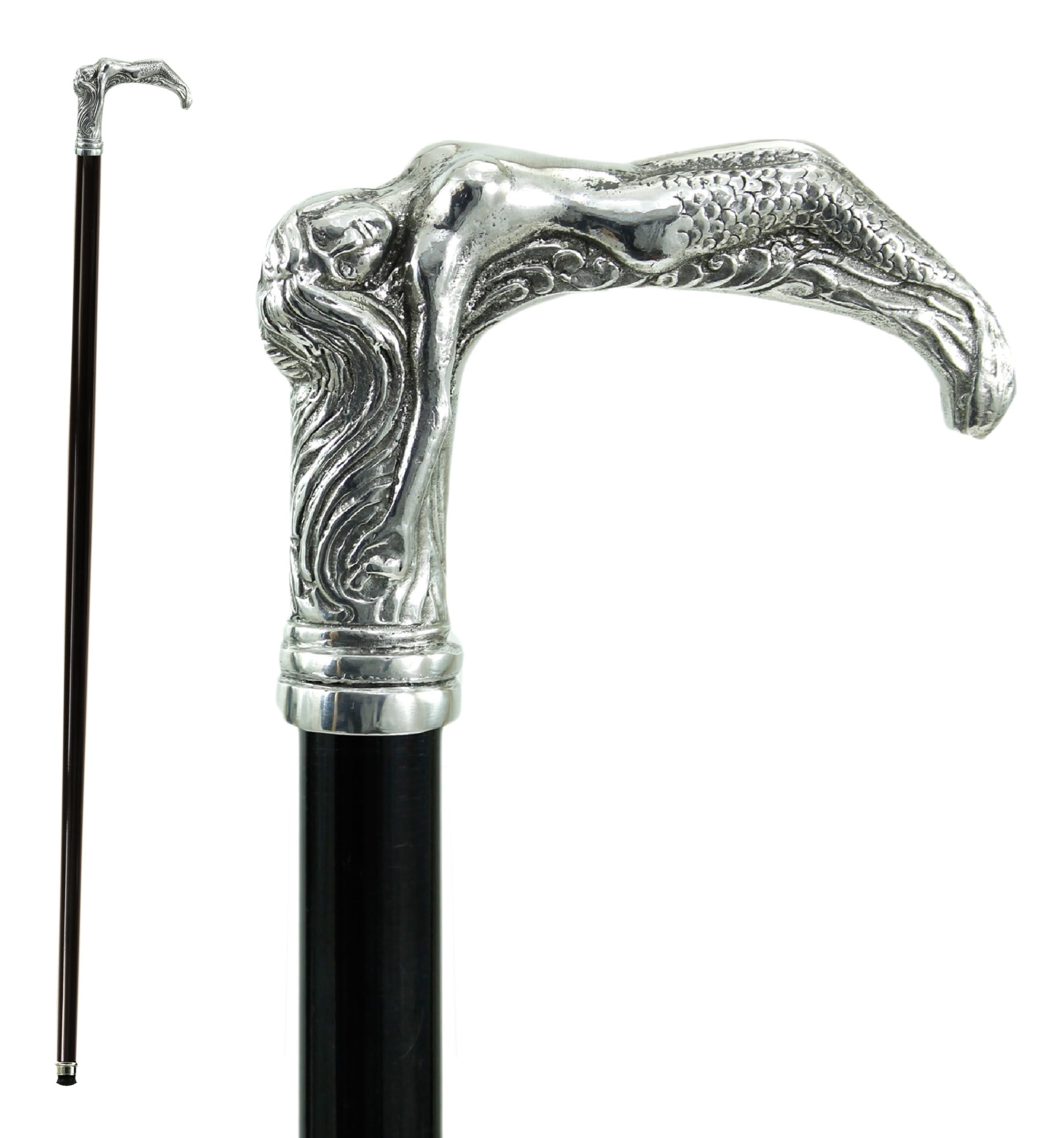 Bastón de paseo Cavagnini, 97 cm personalizable. Madera negra, palo hecho a mano en Italia, producto artesanal. Para hombre y mujer