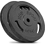 HOP-SPORT® Disques de poids en fonte 20, 30, 40 kg au choix, Ensemble de disques d'haltères, Set de plaques avec alésage 30/31 mm pour Musculation et Haltérophilie SET D 20 kg : 2 x 10 kg