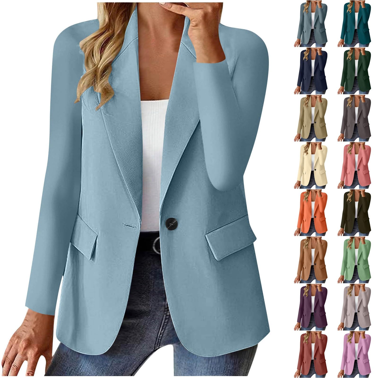 Blazer sportif en coton pour femme - Élégant - Coupe cintrée