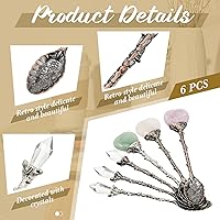 Vista 3 de 6 cucharas de té vintage, cucharas de aleación de cristal para té caliente, café, helado y más