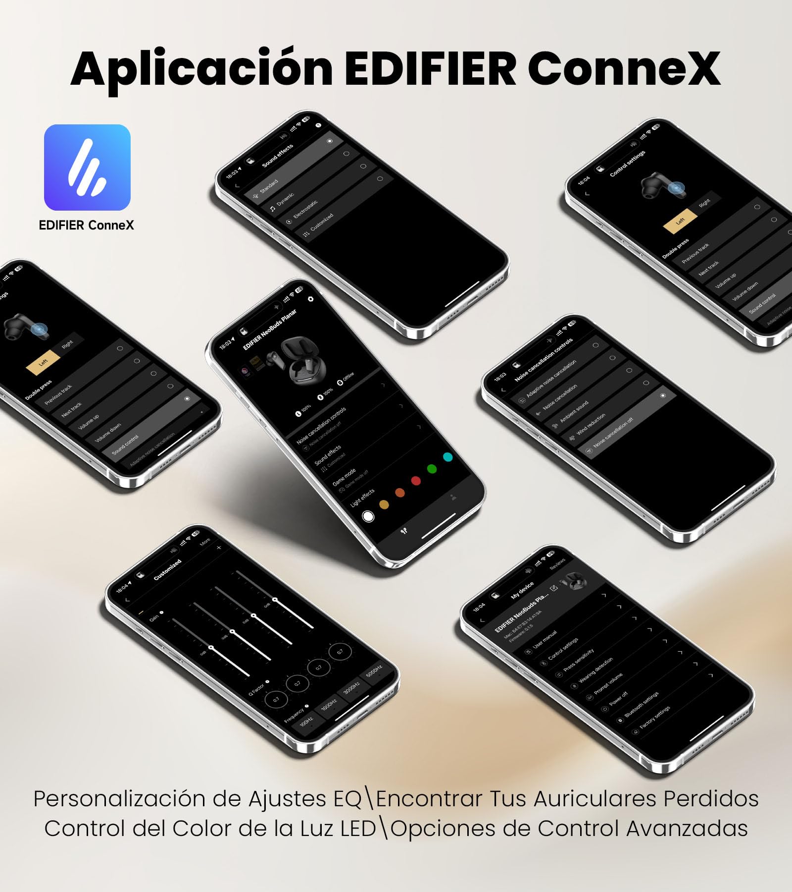 Edifier NeoBuds Planar Auriculares TWS con Driver Plano & ANC Híbrido | Driver plano de 12mm, LDAC Hi-Res, 30h de batería, Carga inalámbrica, IP55, para deporte y uso diario