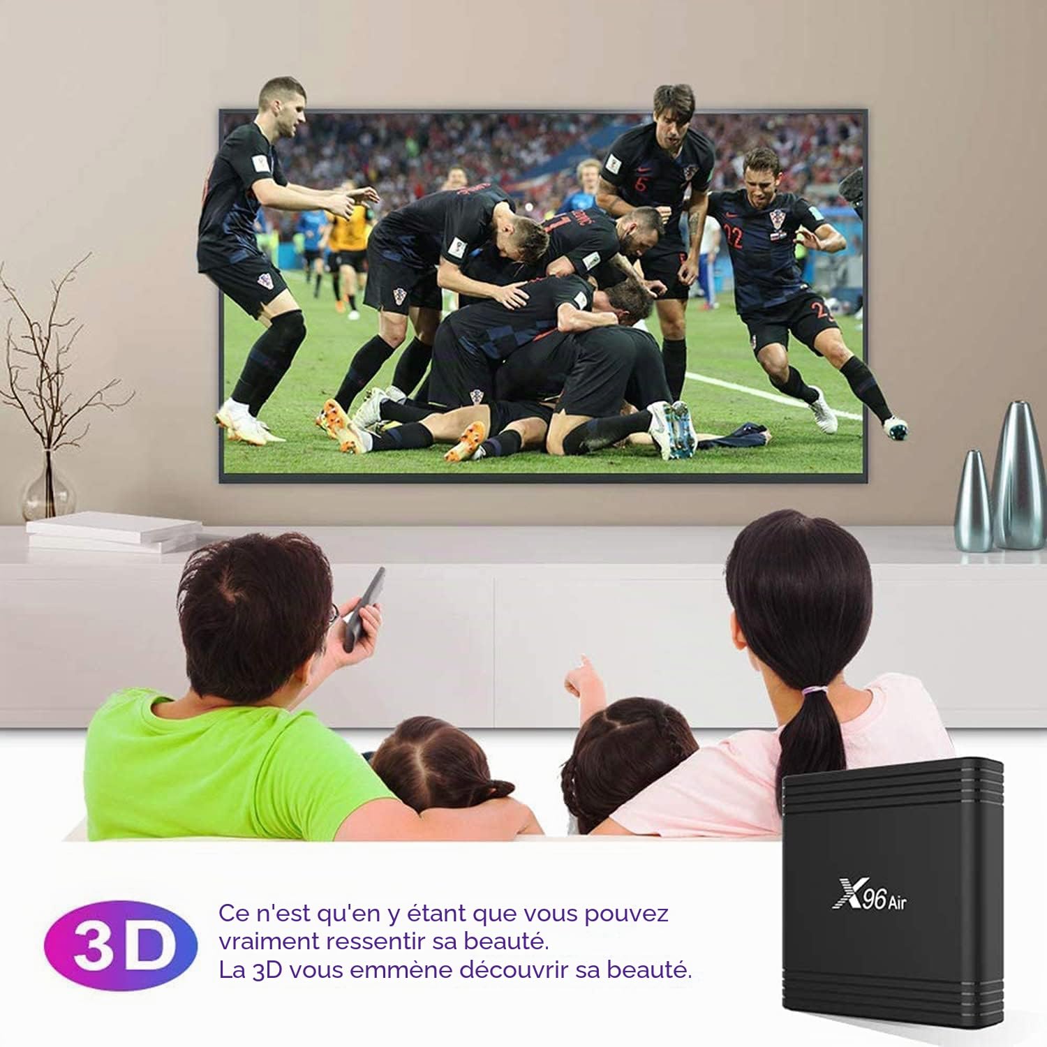 Smart TV Box, X96 Air Android TV Box Android 9.0 Amlogic S905X3 4 Go / 64 Go 2.4G / 5G WiFi Bi-Bande 8K Décodage Vidéo UHD 4K Lecteur Multimédia,2gb+16gb