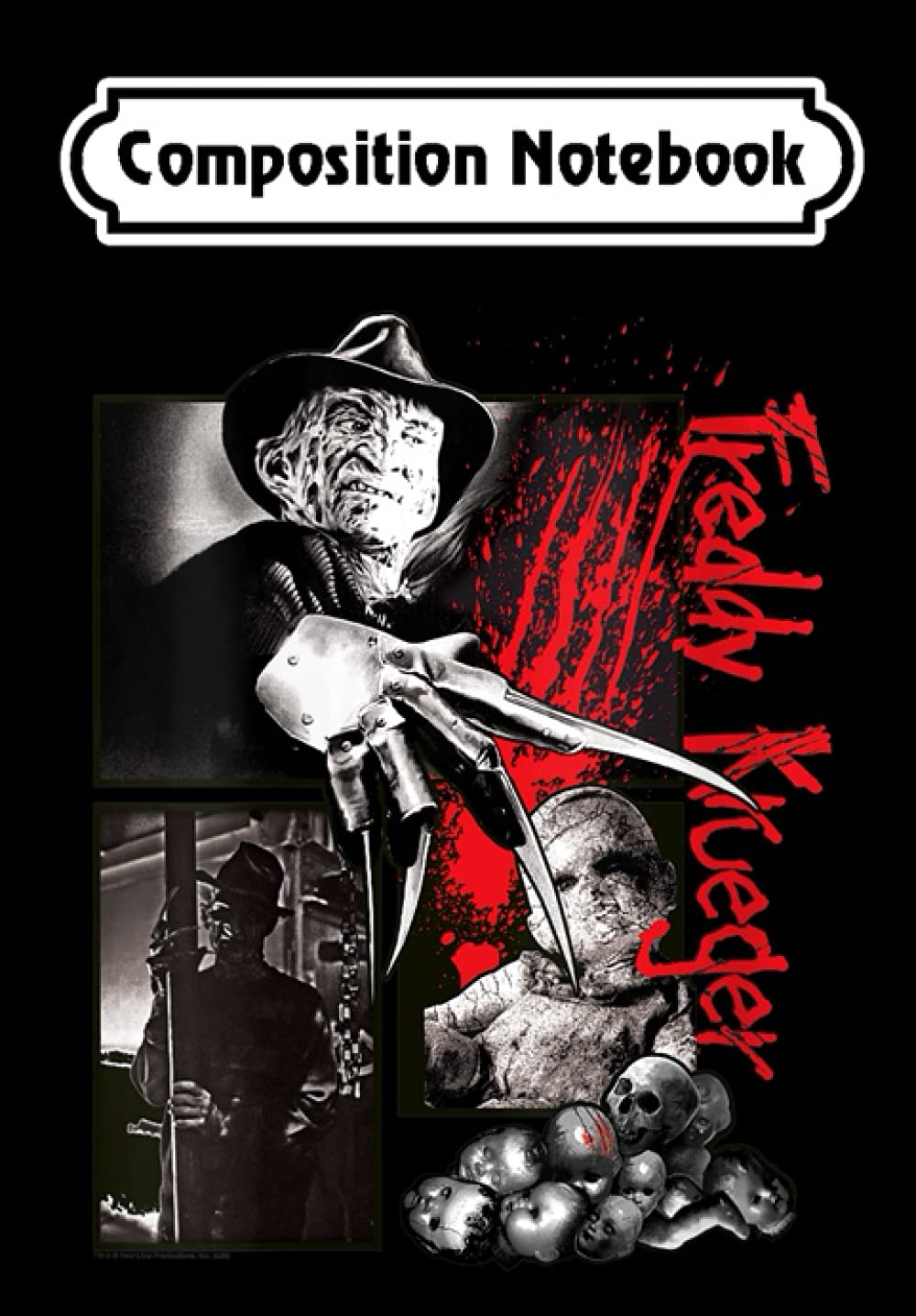 Composition Notebook: Womens A Nightmarezz On Elm Street Freddy Krueger Panels, Journal 6 x 9, 100 Page Blank Lined Paperback Journal/Notebook