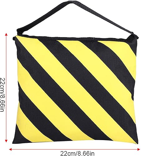 Miniatura 4 de Bolsa de arena resistente - Bolsa de arena para video de estudio - Rayas amarillas y negras - Bolsas de peso para fotografía - para soporte de luz