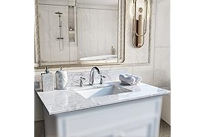 Marble White Vanity Top - Gorgeous Counter with Sink and Backsplash