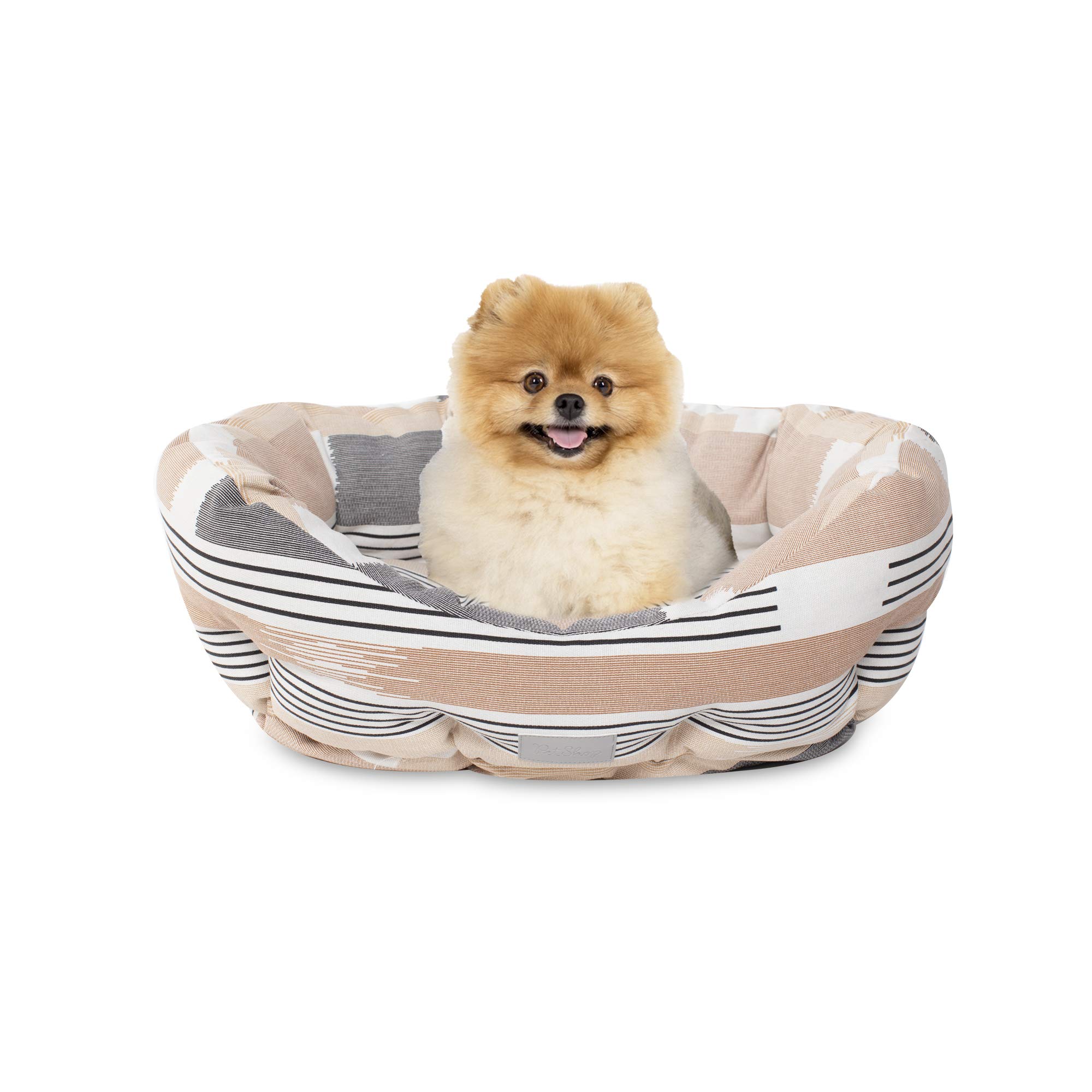 Fringe Studio Round Pet Bed, Small, Textile Lines (203007)