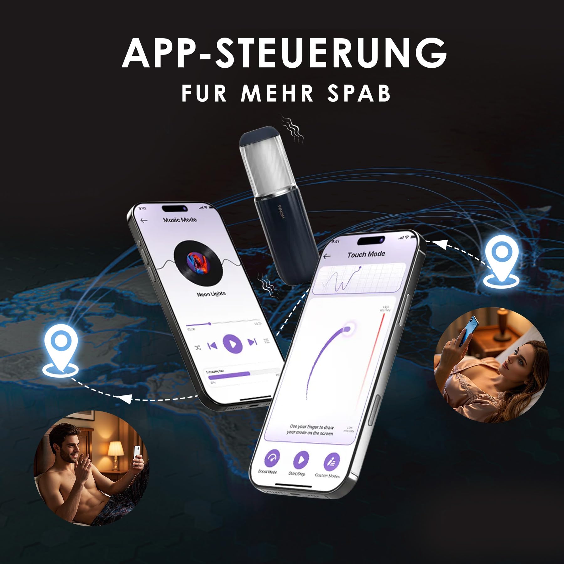 SVAKOM Alex Neo 2 Masturbieren für männer, Elektrischer Masturbator mit 7 Teleskopfunktion Rotierende Massagefunktion, Cup-Masturbatoren Taschenmuschi Sex Spielzeug für die Männer, Penispumpe Sex Toys