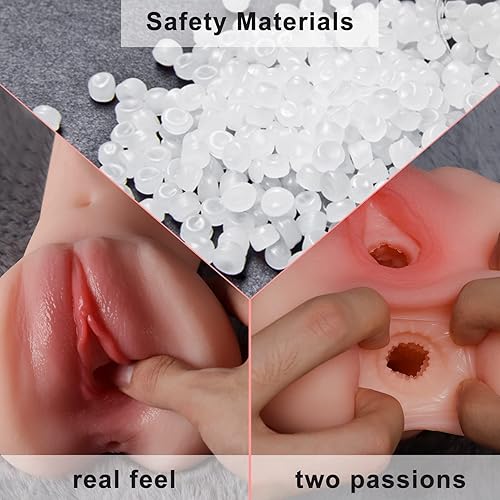 Miniatura 3 de Masturbador masculino 2 en 1 para adultos, juguetes sexuales para hombres, muñecas sexuales con piel texturizada de silicona realista 3D, 1.0