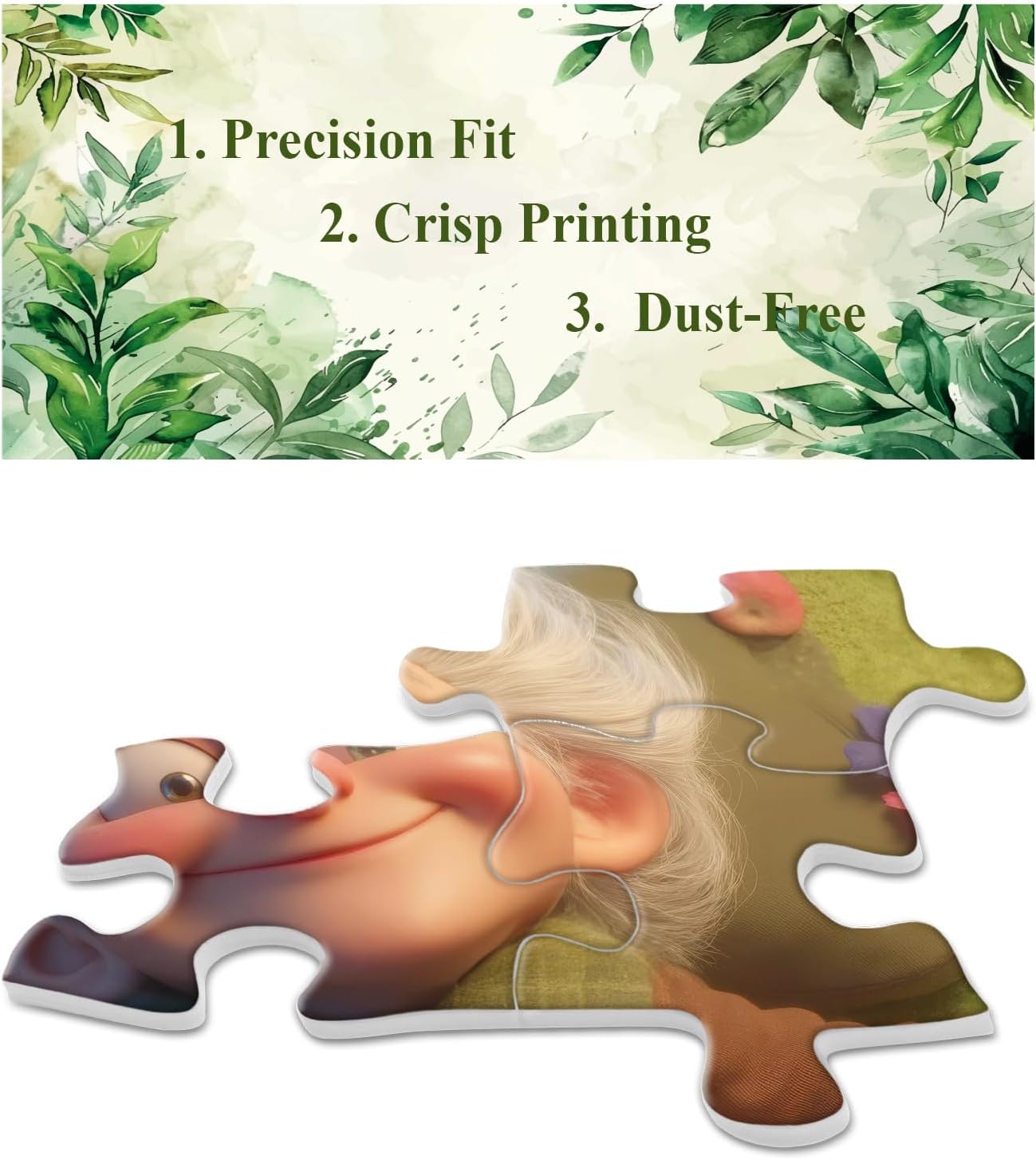 Forest Quilt Grandma Puzzle for Adult 1000 Pieces, Magic Nature Landscape Jigsaw Puzzle, Night Happy Granny Art Puzzle