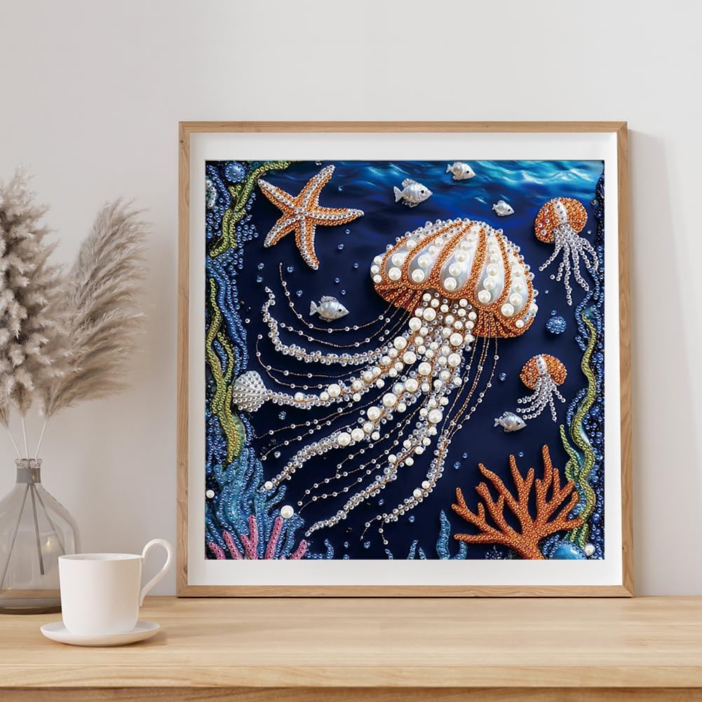DPDAKIT Jellyfish Special Shape Diamond Painting Art Kit for Adult, 12x12In image 2
