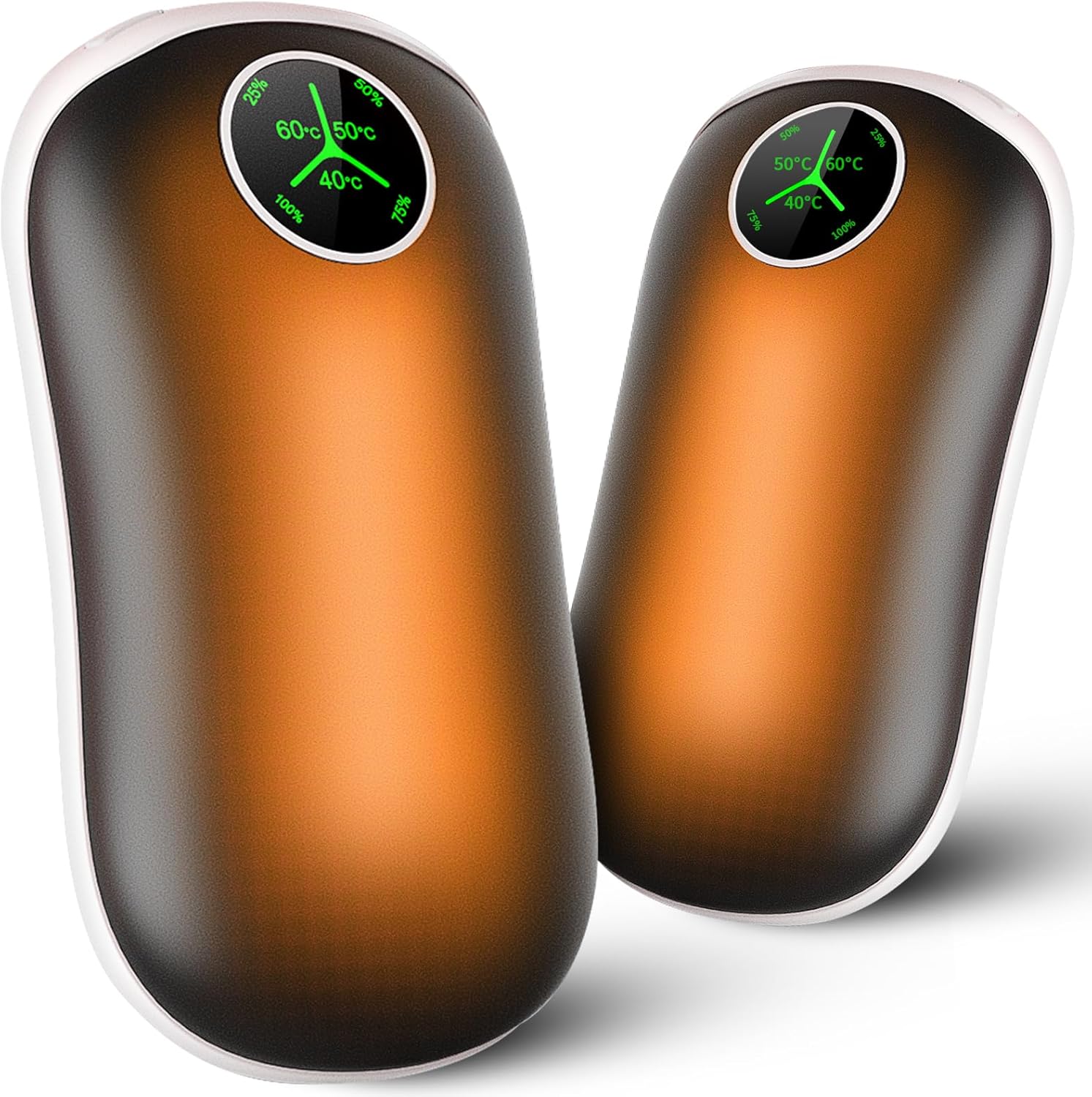 2Pack Hand Warmers Rechargeable, 5000mAh Electric Portable Pocket Warmer/Power Bank, Hand