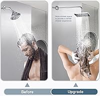 Vista 3 de BRIGHT SHOWERS Brazo de extensión de cabezal de ducha de 16 pulgadas con brida, extensor de ducha en forma de L, tubo de ducha extra largo de acero