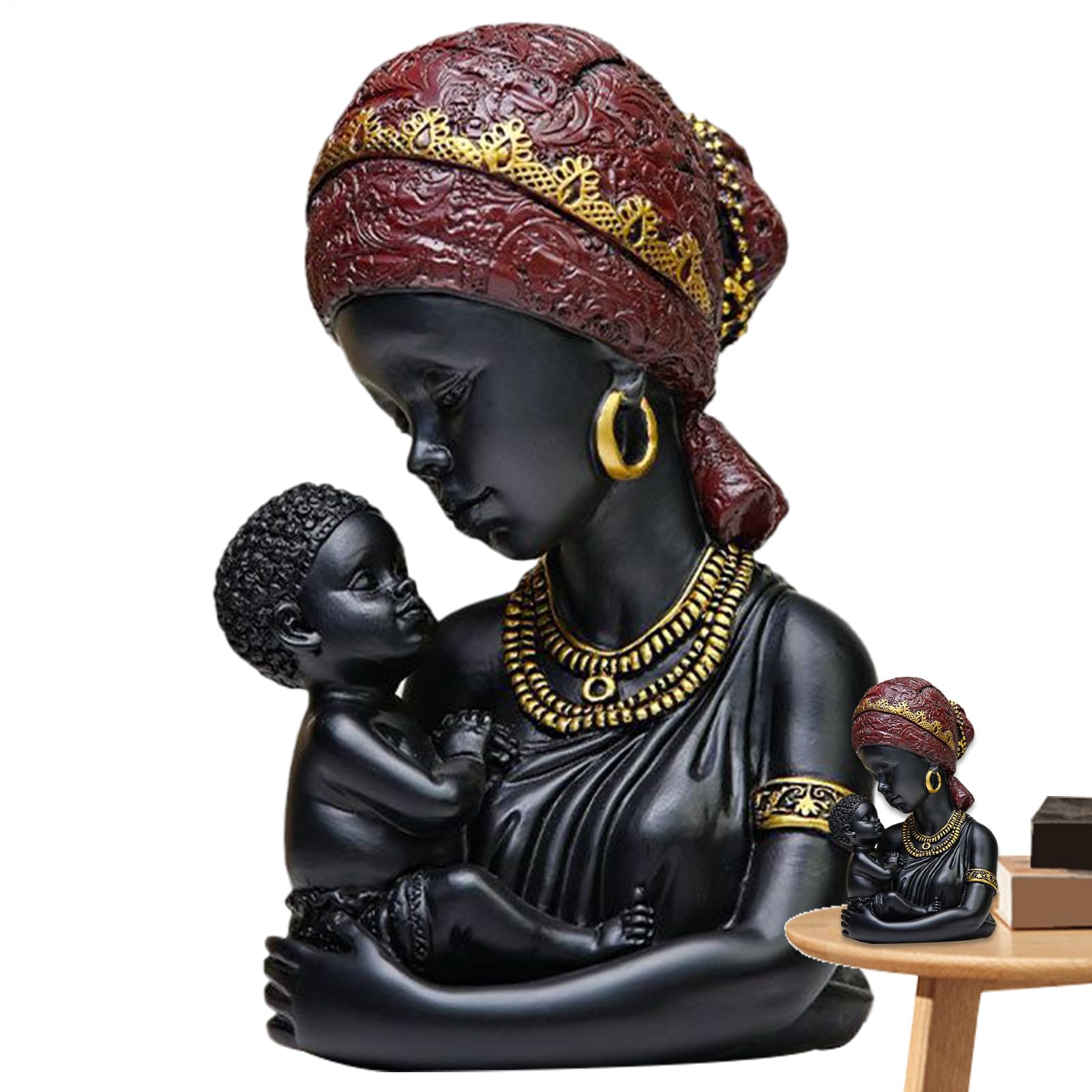 Art africain mère et enfant célébrant l'amour universel au salon