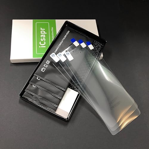 Miniatura 4 de No es de vidrio Paquete de 3 protectores de pantalla para Galaxy S21 Ultra 5G, HD, ultra delgado, película de PET flexible, plástico duro para