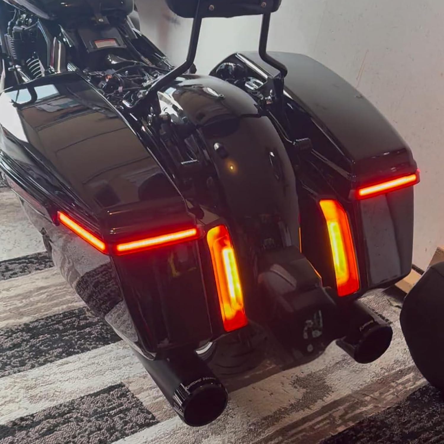 HDBUBALUS Motorcycle LED Saddlebag Lights OEM Reflectors Sequential Turn Signal Light Fit for Harley Touring Stree Glide Electra Glide FLTRX 2024-2025 CVO 2023 (Smoke Lens)