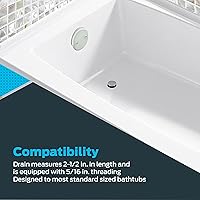 Vista 3 de EZ-FLO Tapón de drenaje de punta ABS con sello de goma, rosca de 5/16 pulgadas, cromado, 35227