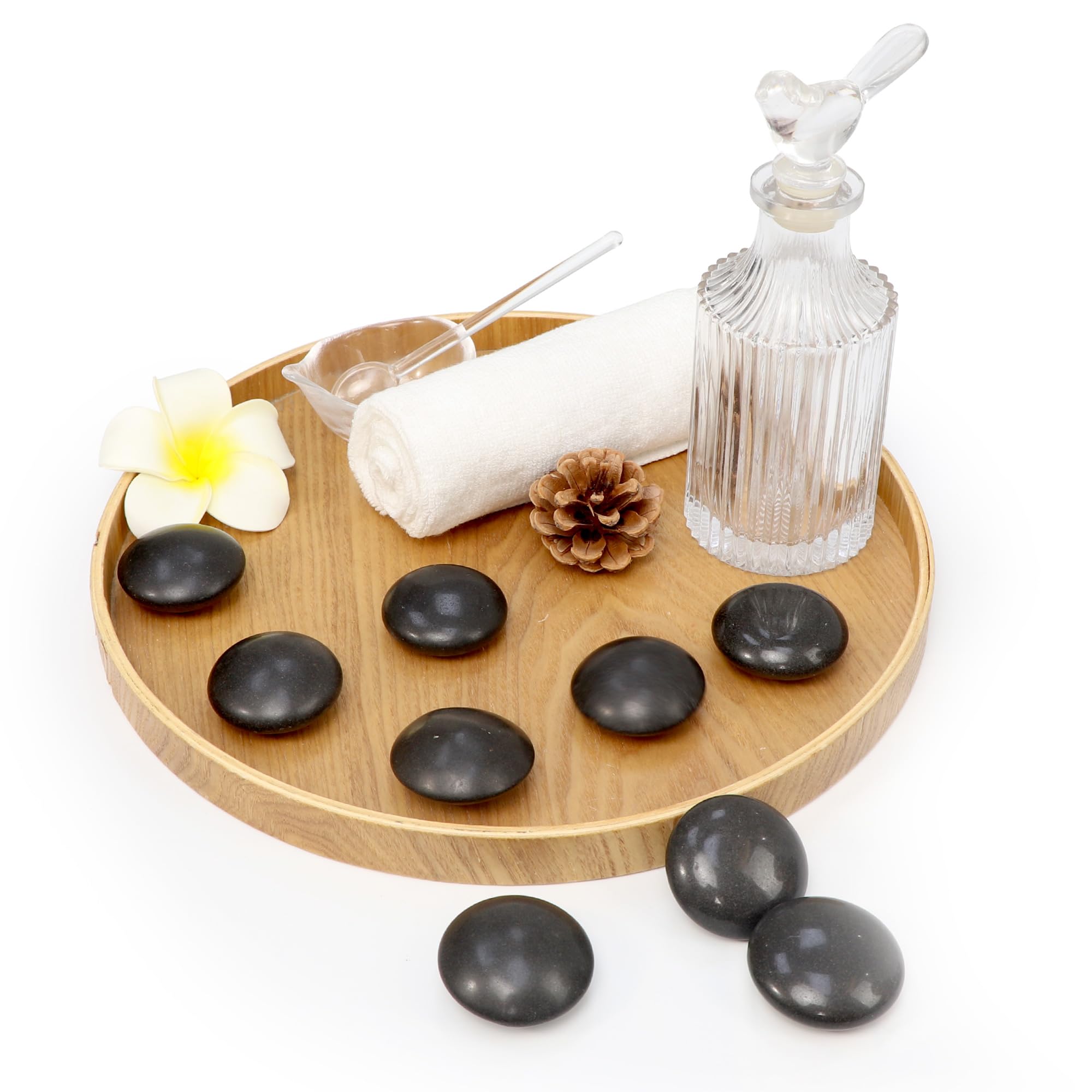 Master Massage 10 Piece Malteser Contour Shape Black Basalt Hot Stone Rock Massage Tool Pack for Professional Spa - Image 3