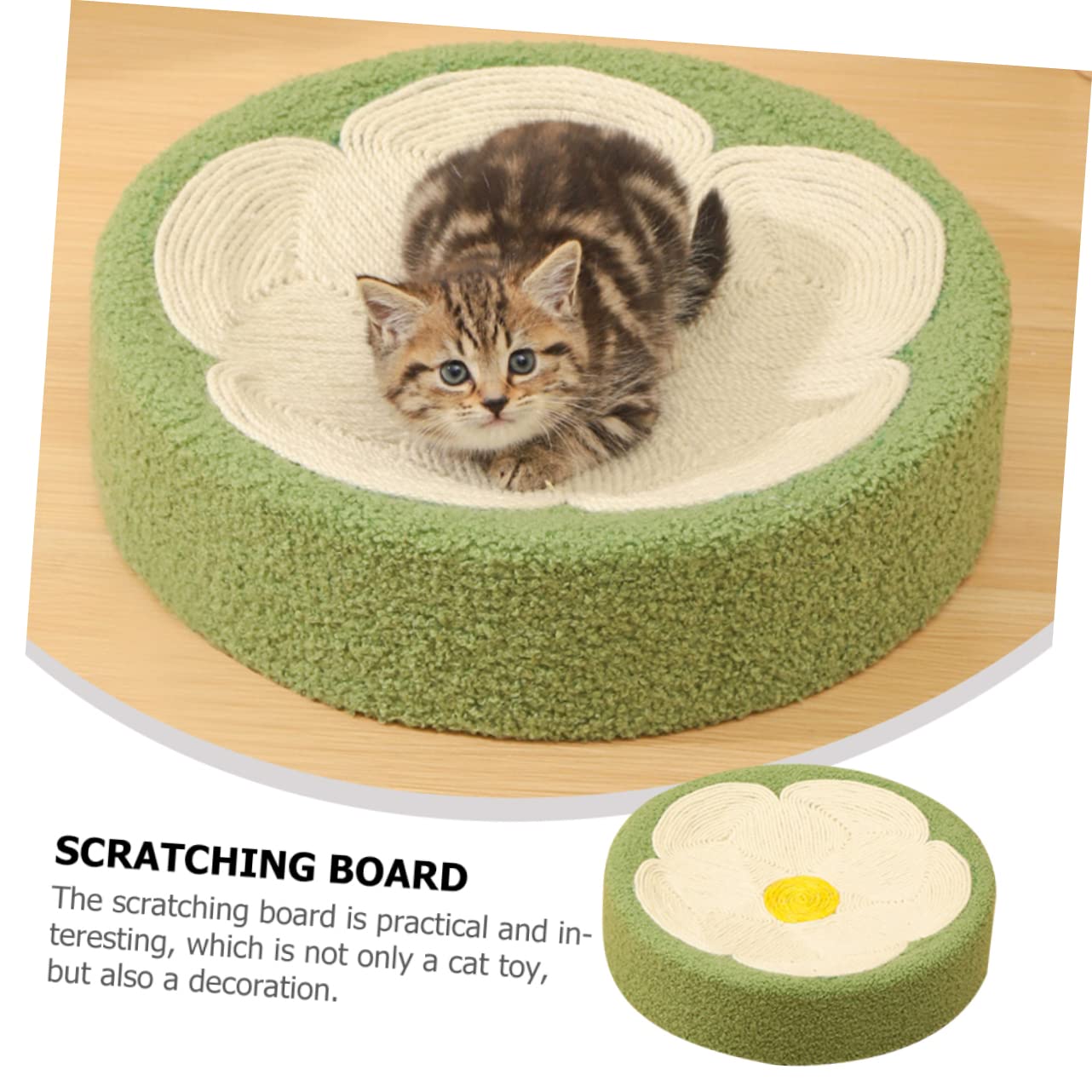 Toyvian Rundes Kratzbrett Für Katzen Im Haushalt Strapazierfähige Kratzmatte Leicht Und Dekorativ Robustes Bodenaccessoire