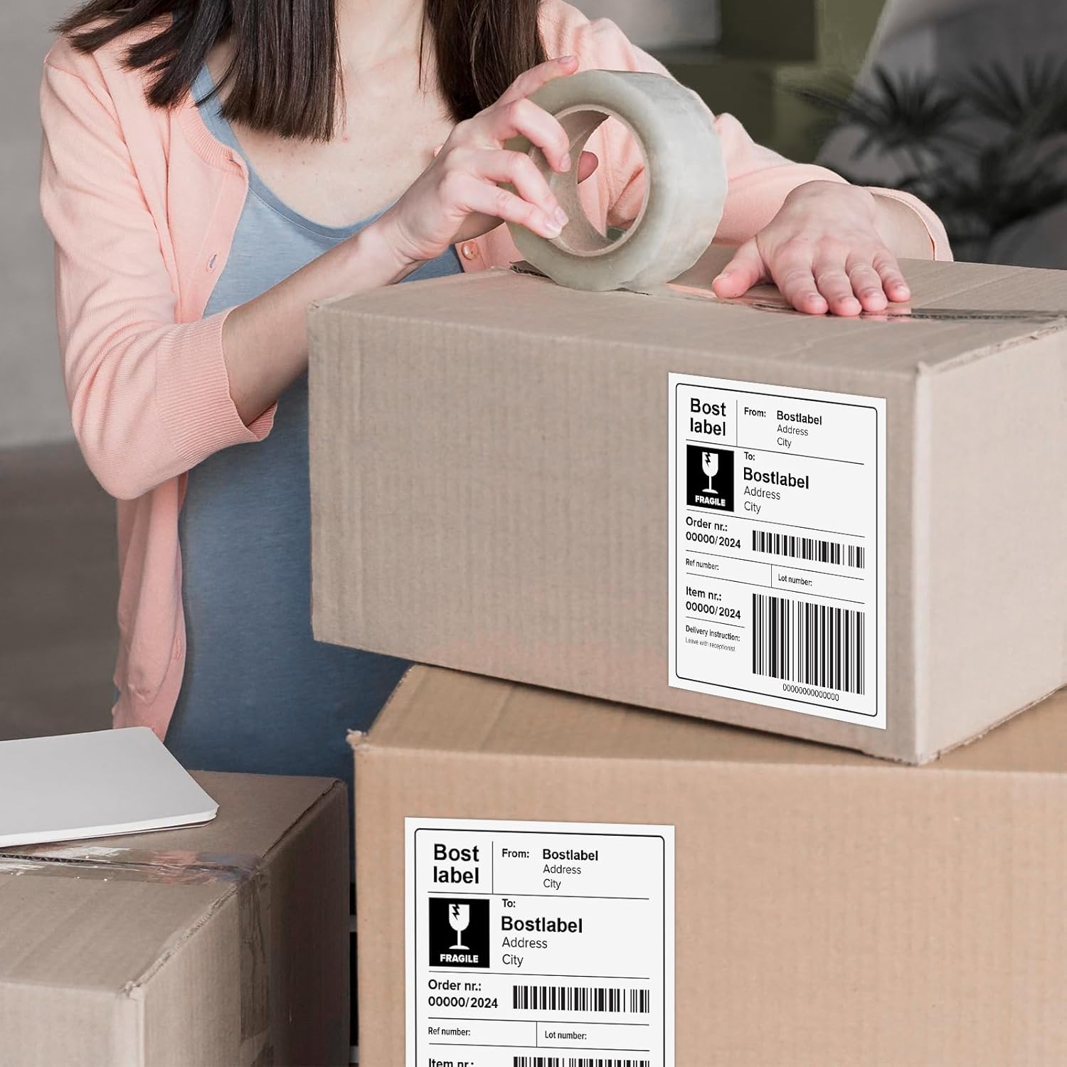 8.5"x5.5" Half Sheet Shipping Labels for Laser & Inkjet Printers, 250 Sheets 500 Pcs Half Page Labels, Self Adhesive Mailing Address Stickers