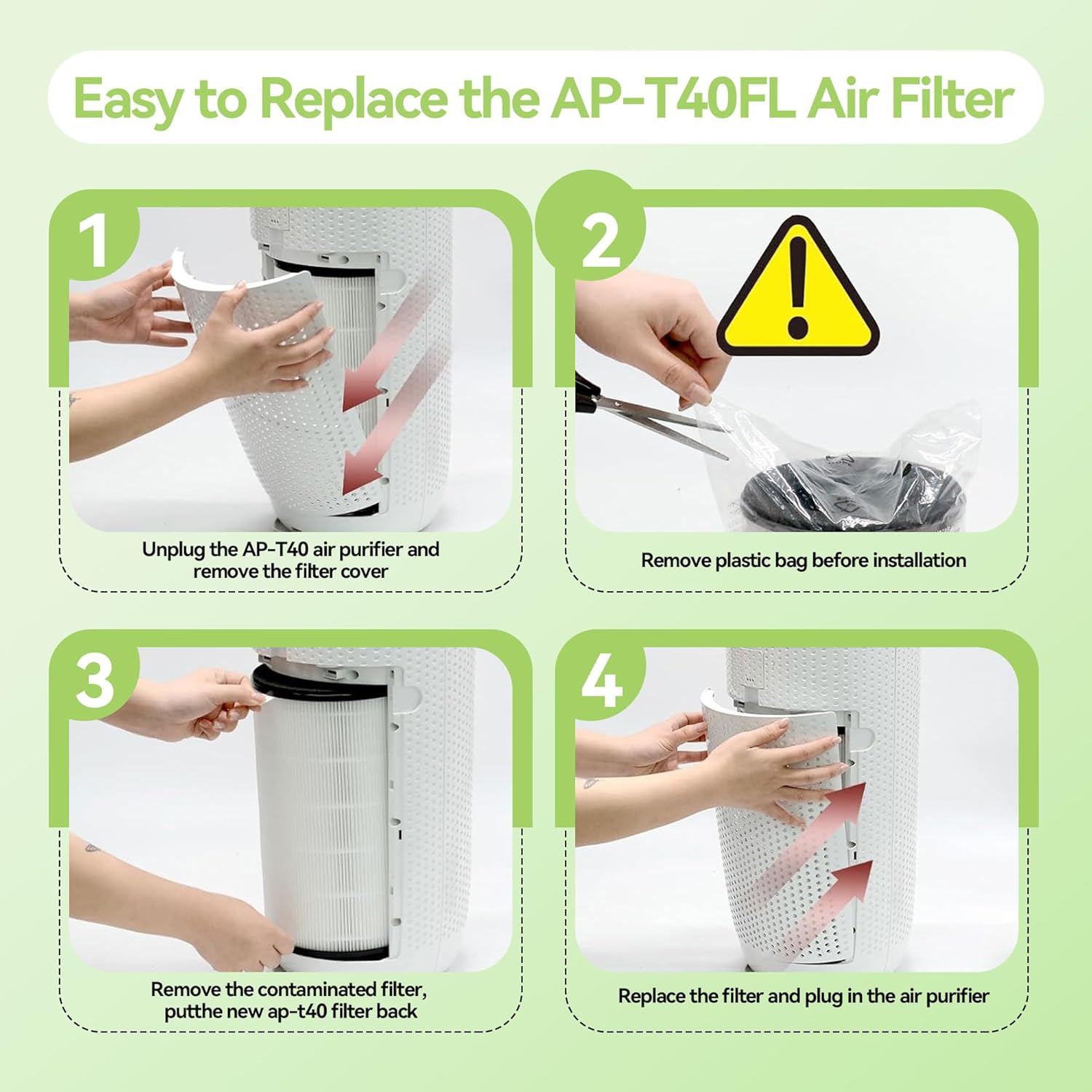 AP-T45 AP-T40FL Replacement Filter for 1461901 HoMedics Compatible with HoMedics TotalClean 3-in-1 Air Purifier AP-T40 AP-T40FL AP-T40WT AP-T40BK AP-T40WTAR AP-T45 AP-T45WT AP-T45BK and AP-T43, 1Pack