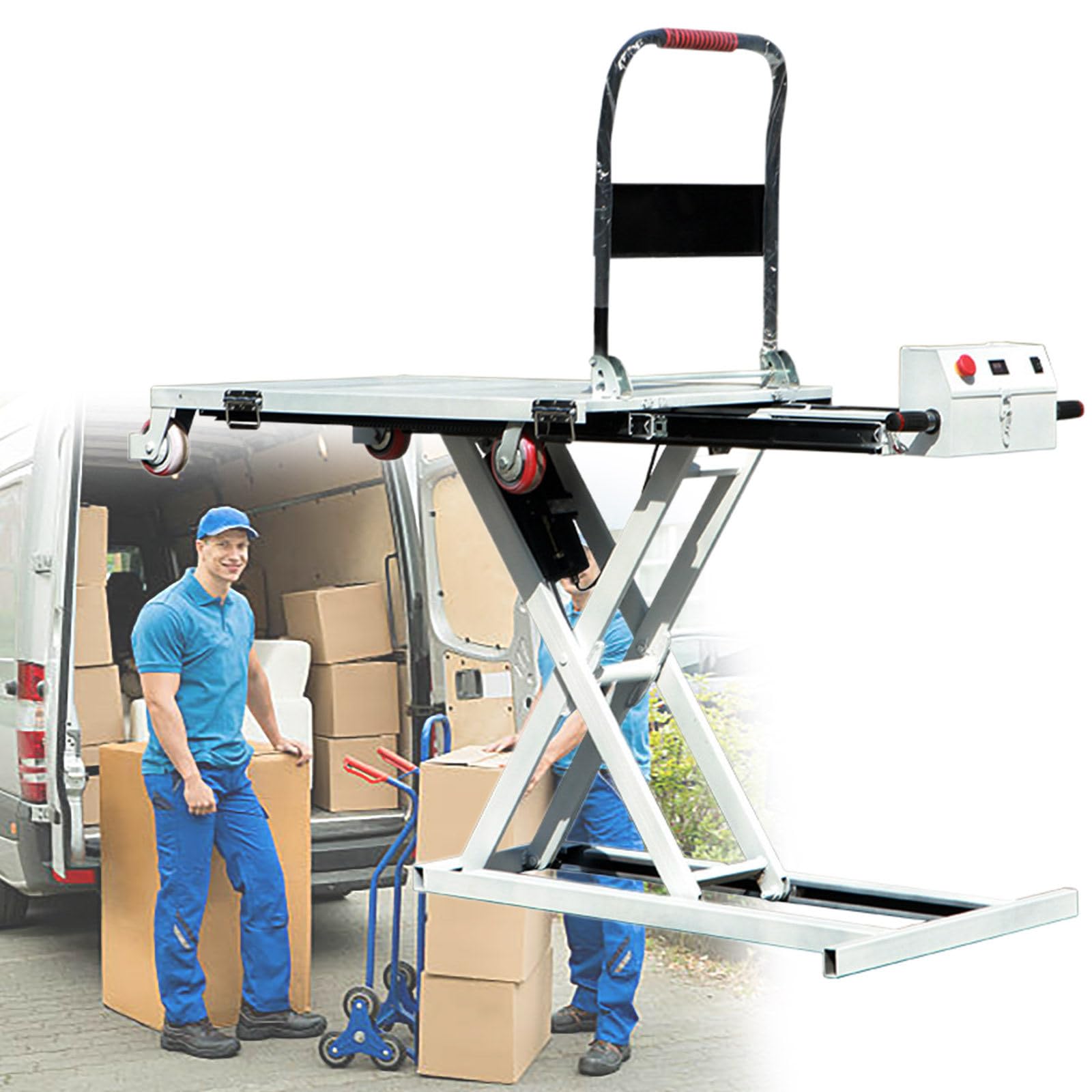 Chariot de Table élévatrice hydraulique, Table élévatrice électrique à Ciseaux Simples, capacité de 270 kg, Hauteur de Levage de 102 cm, pour des matériaux