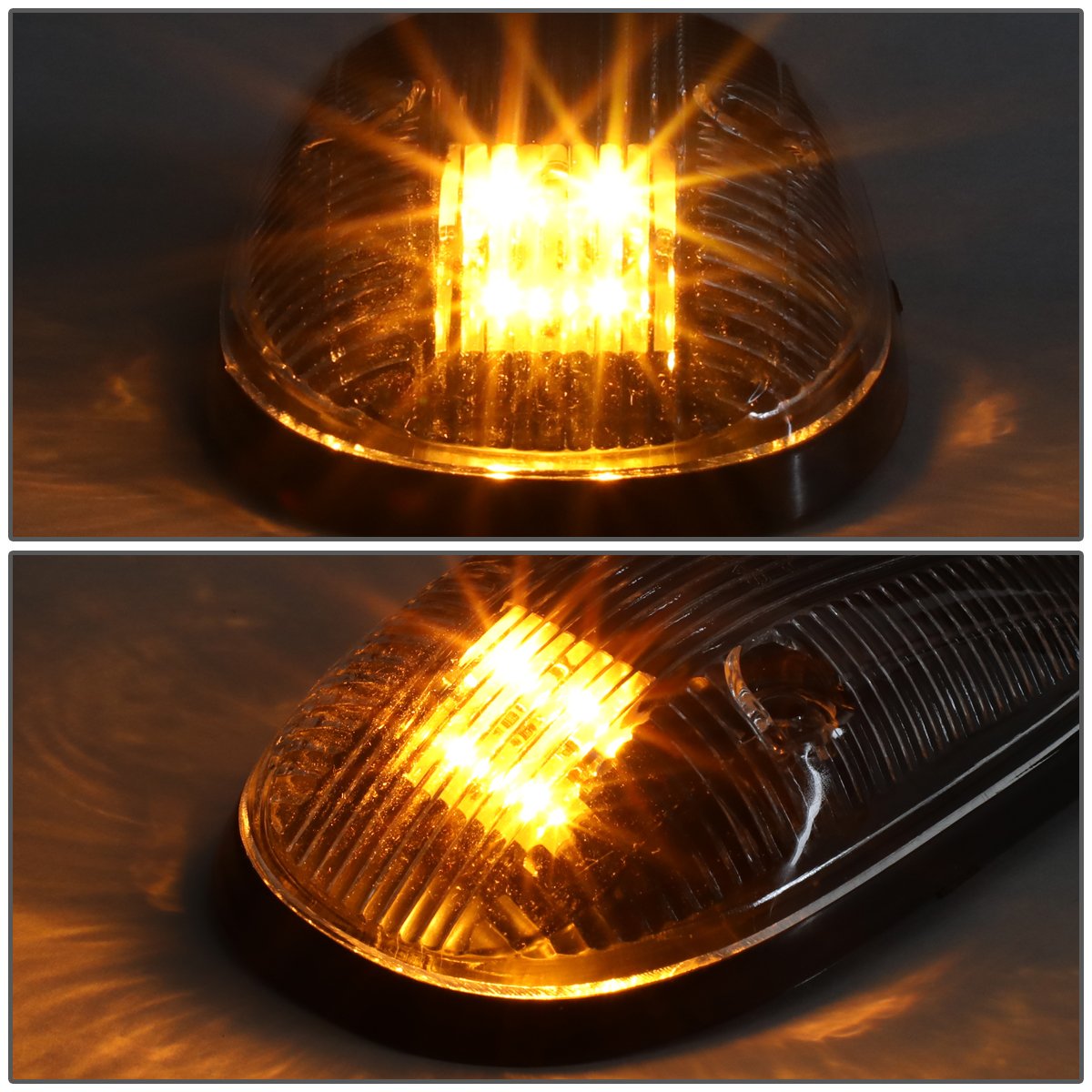 Auto Dynasty Compatible with Dodge Ram 1500/2500 / 3500 BE 5 X LED Cab Roof Top Lights (Black Housing Yellow LED)