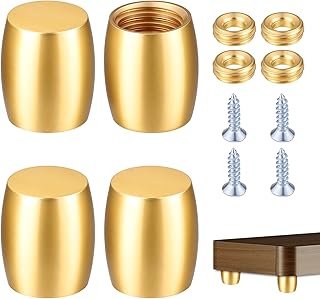 4PCS Brass Wood Cutting Board Feet Mini Cabinet Leg Feet Chopping Board Feet Legs with Screws Kit for Kitchen Appliances and Multiple Furniture