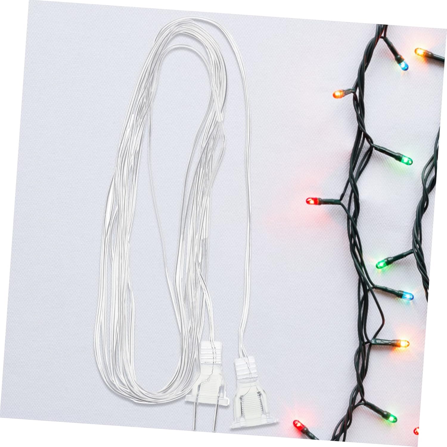 VICASKY Clear Extension Cord for Led Light Strips Christmas Light Extension Indoor Outdoor Flexible PVC Cord with Us Plug for Curtain Lights and Holiday Decorations 2-Pack