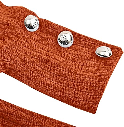 Miniatura 4 de Suéter ligero acanalado con cuello redondo para mujer, para otoño e invierno, con botones, de manga larga, de punto, talla extragrande