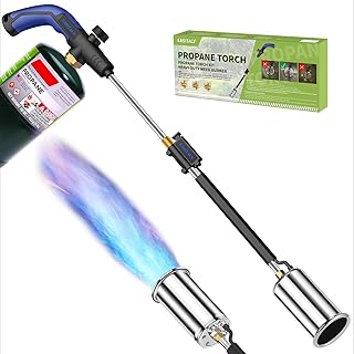 Heavy Duty Propane Weed Burner Torch, Self-Igniting Flame Thrower with Rubber Grip for Garden Weeding, BBQ Lighting, Driveway & Snow Clearing(Fuel Cylinder Not Included)
