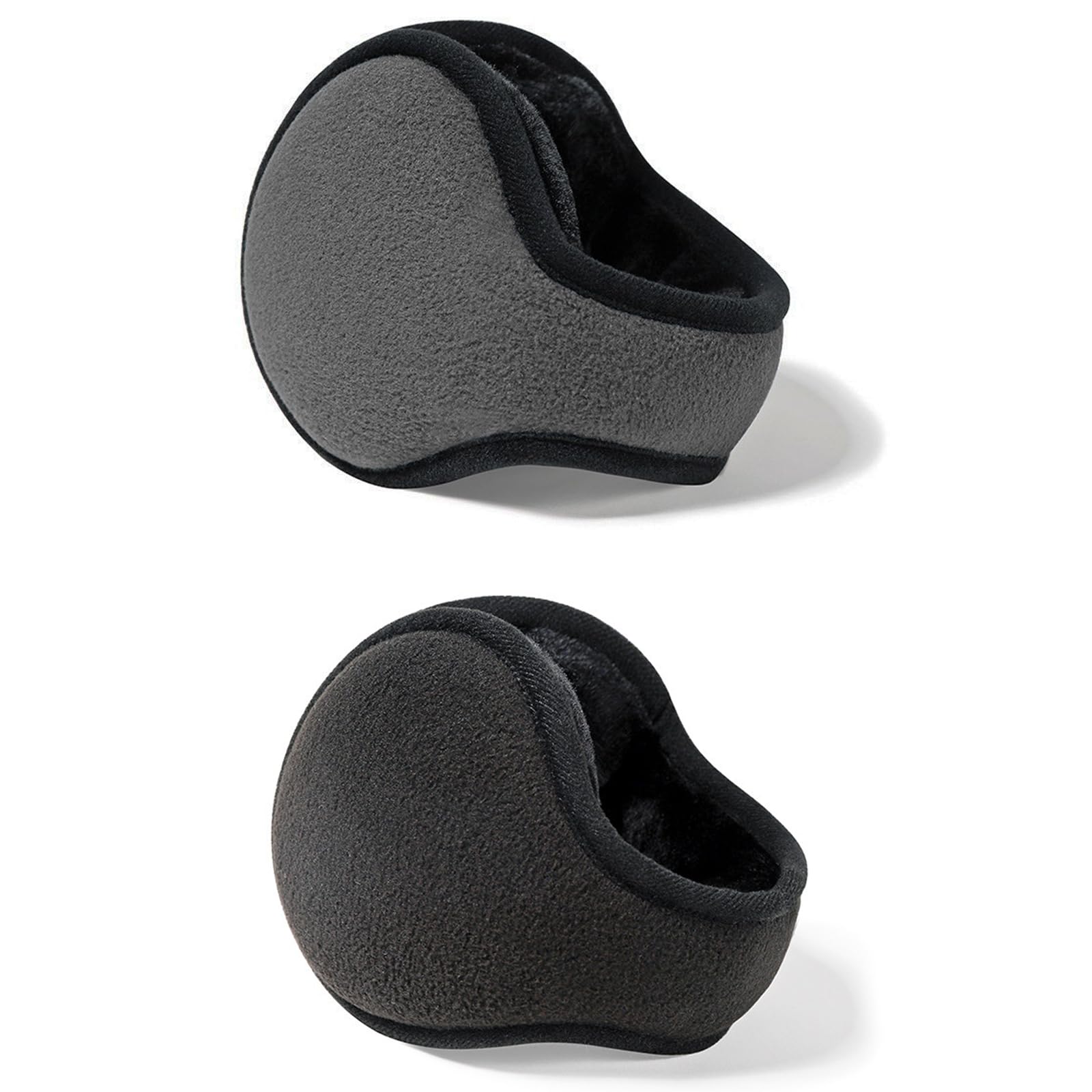 MOAZIFI 2 Stück Winter Ohrenwärmer Herren, Ohrenwärmer Damen, Ohrenschützer Wind, Verstellbar Ohrwärmer, Für Herren Damen Stricken Ohrenschützer Ear Warmers Earmuffs Für Outdoor(Grau, Schwarz)